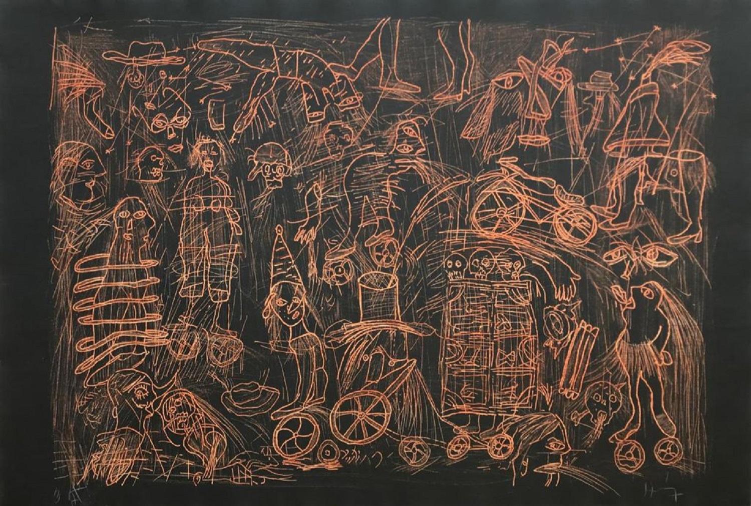 Sergio Hernández (Mexico, 1957)
'Untitled', 2011
woodcut on paper
29.6 x 41.4 in. (75 x 105 cm.)






















