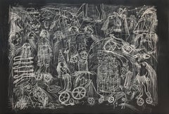 Sergio Hernández, "Untitled", 2011, Woodcut, 29.9x44.1 in