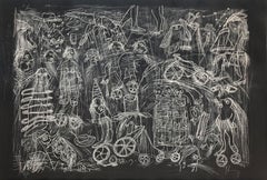 Sergio Hernández, ""Sans titre"", 2011, gravure sur bois, 29.9x44.1 in