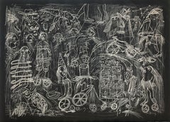 2011 Artist Proof Signed Original Woodcut 30x44in Mexican Oaxaca