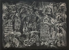 Sergio Hernández, "Sans titre", 2011, gravure sur bois, 29.9x44.1 in