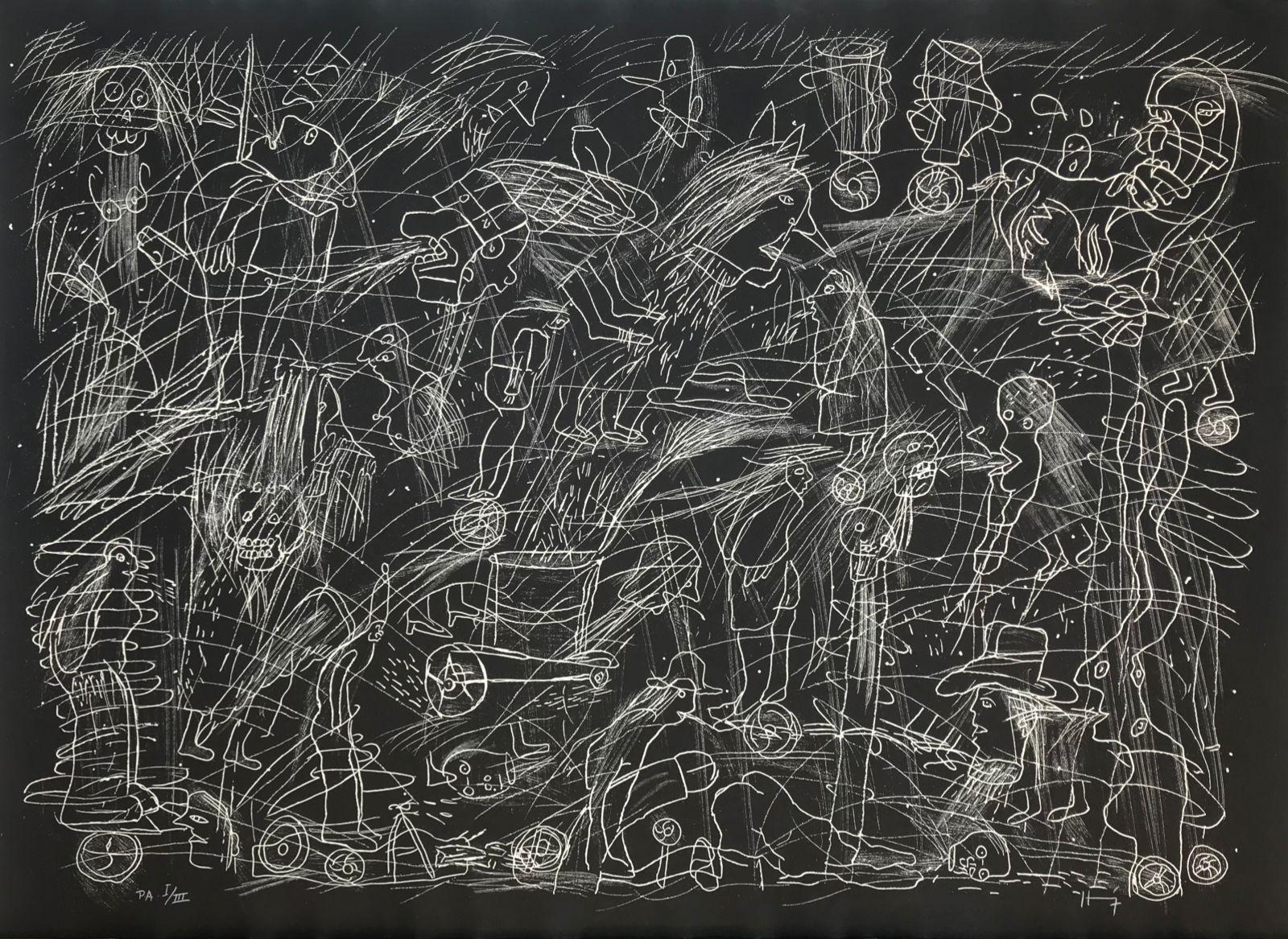 "Sergio Hernández (Mexico, 1957)
'Untitled', 2011
woodcut on paper
30 x 41.4 in. (76 x 105 cm.)
P.A I/III (Proof of Artist)
ID: HER-158-2"
















