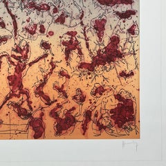 SERGIO HERNANDEZ Mexican artist original signed etching engraving Oaxaca n187