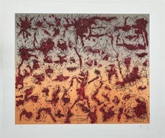 SERGIO HERNANDEZ Mexican artist original signed etching engraving Oaxaca n187