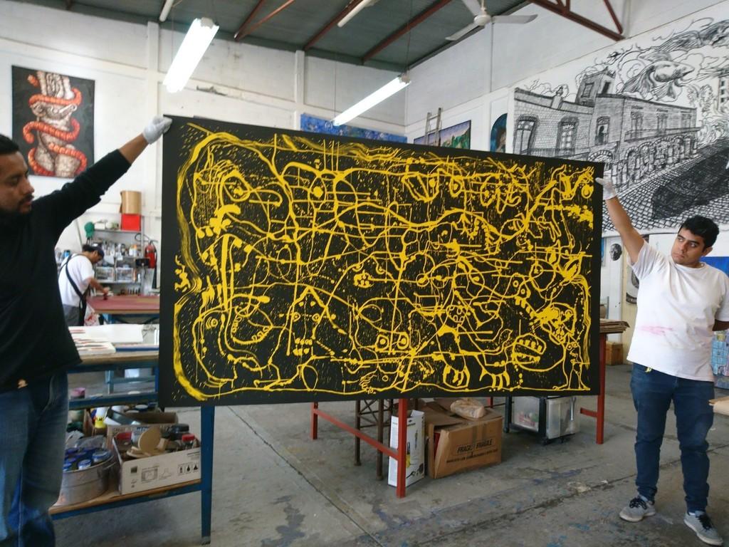 Sergio Hernández, 'Untitled', 2016, Woodcut, 46.9x82.7 in For Sale 2