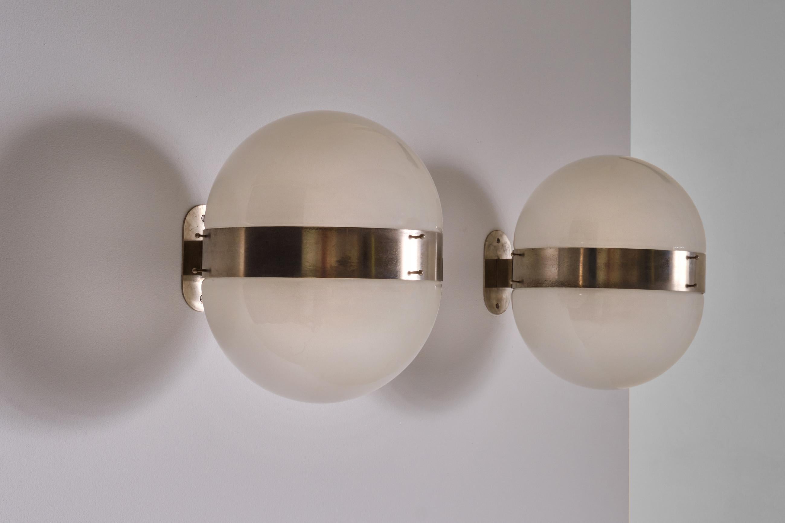 Glass Sergio Mazza Clio Wall Lamps Fro Artemide, Italy 1960s, Set of Two