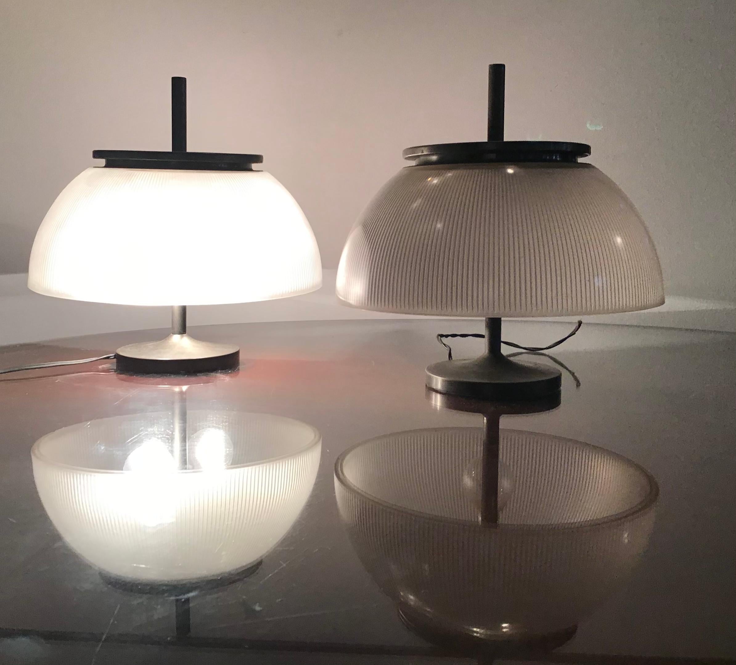 Verre Lampe de bureau double Sergio Mazza en métal et verre crème, 1960, Italie en vente