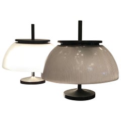 Sergio Mazza Couple Tischlampe aus Metall-Kromeglas, 1960, Italien