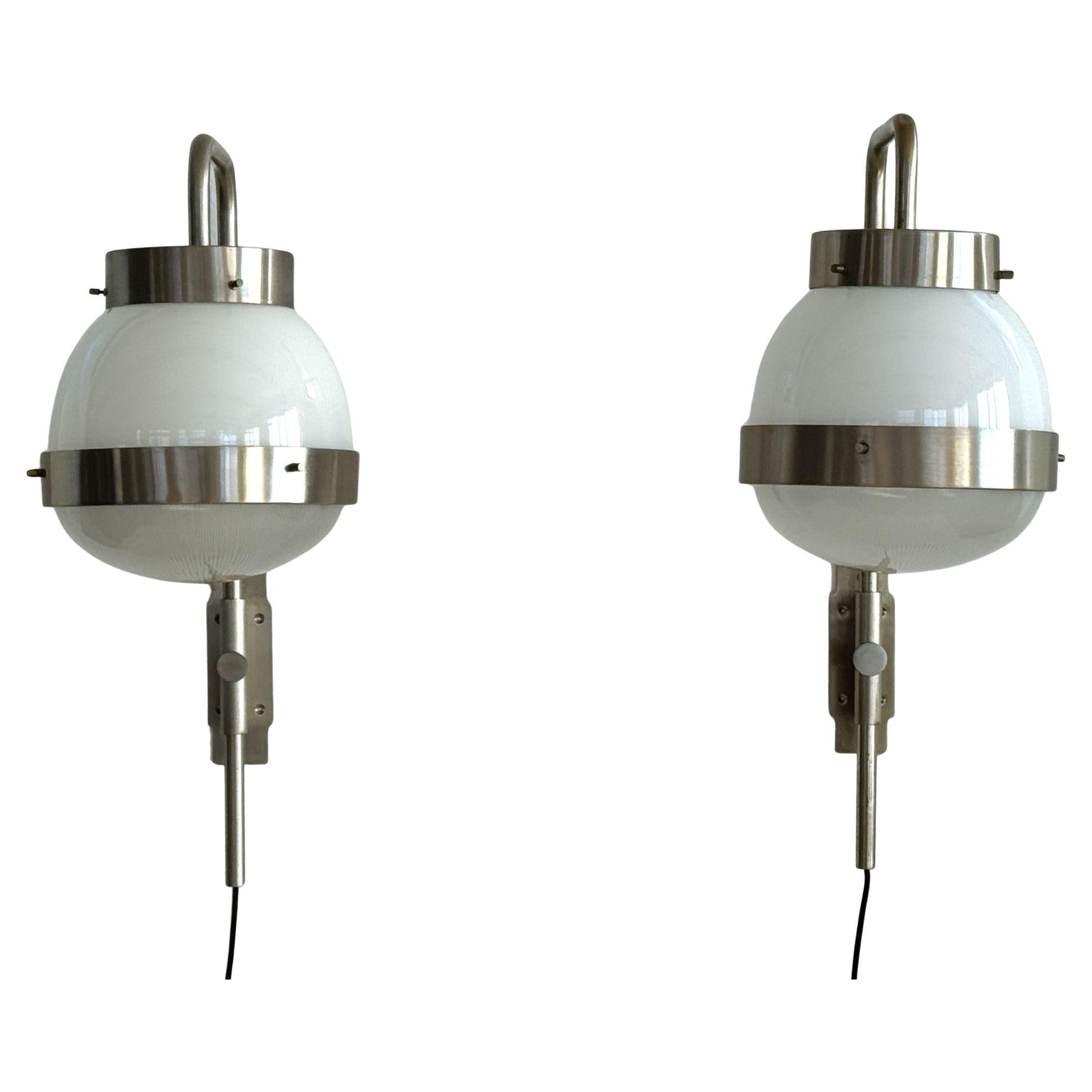Sergio Mazza Delta Wall Sconces by Artemide, Italy, 1960s