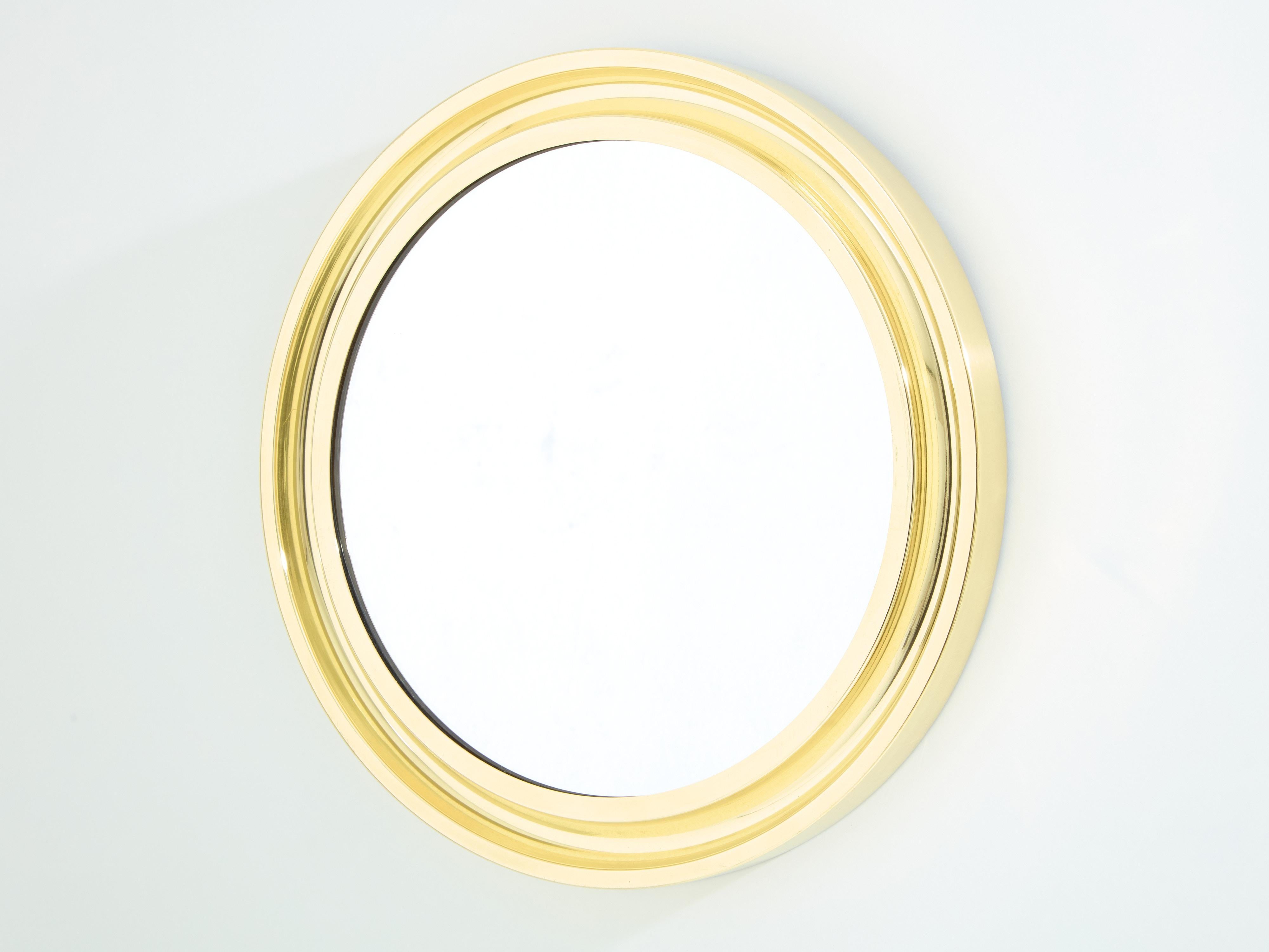 Metà XX secolo Sergio Mazza per Artemide specchio in ottone 1960s in vendita