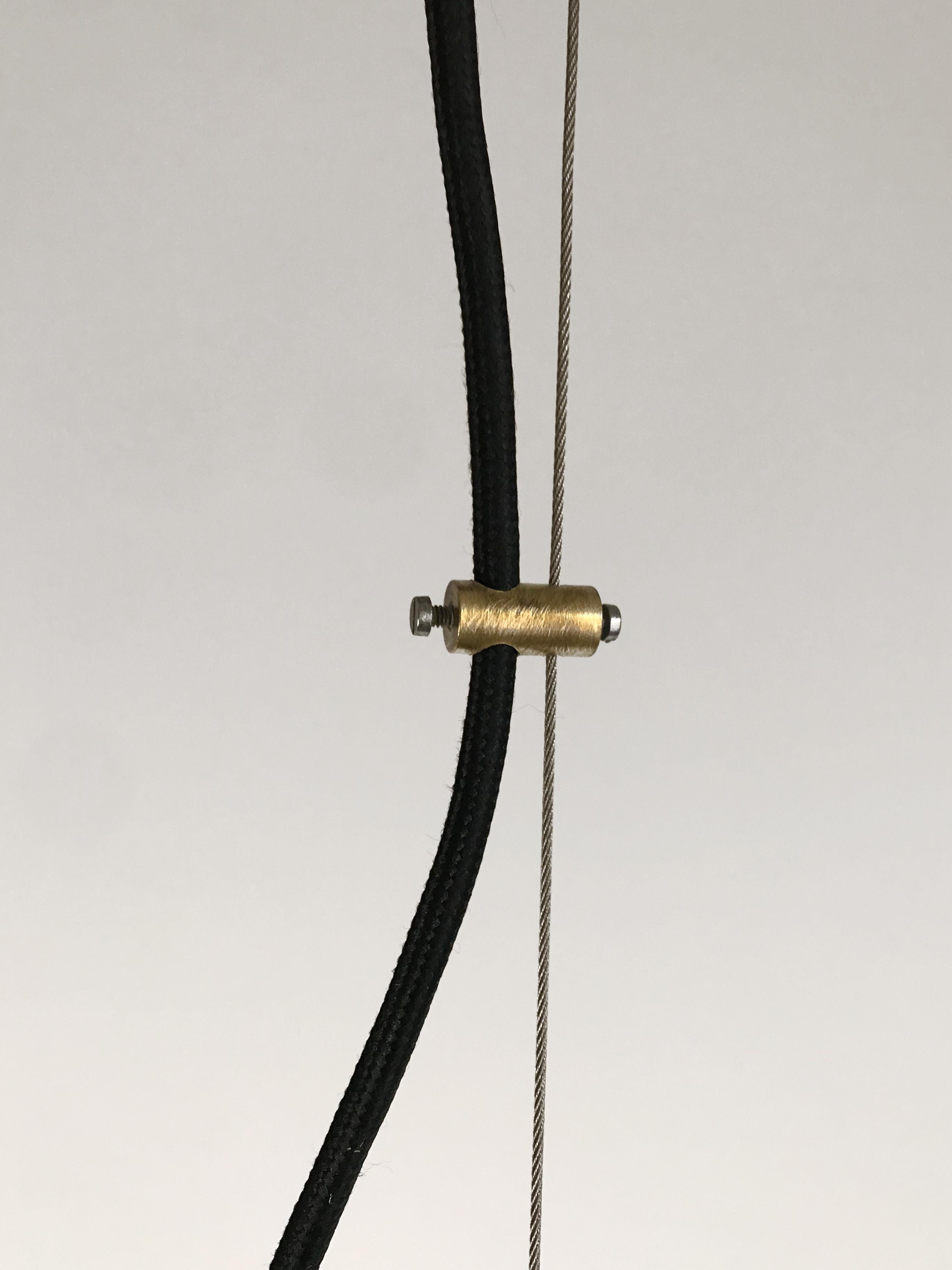 Sergio Mazza for Artemide Italian Brass Glass Pendant Lamp Model Delta, 1960s 4