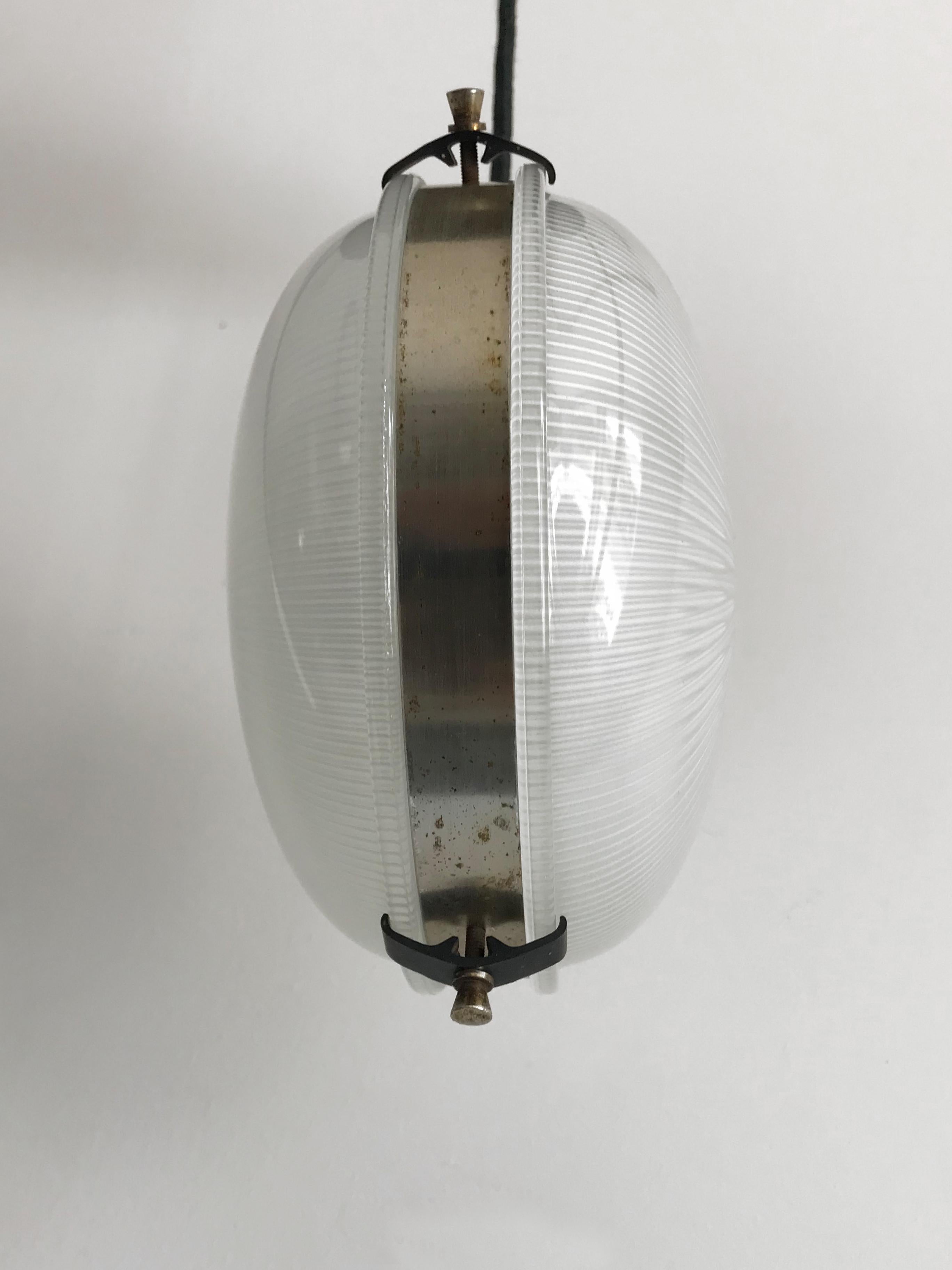 Sergio Mazza for Artemide Italian Mid-Century Modern Glass Pendant Lamp, 1960s For Sale 7