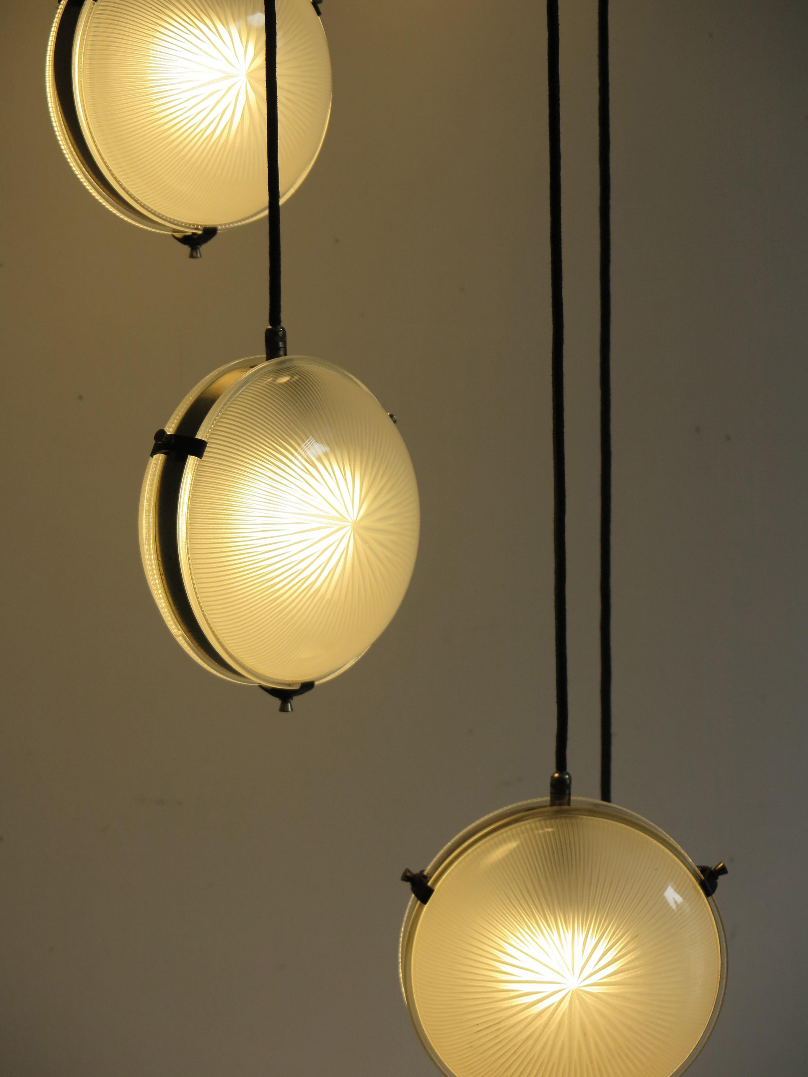 Mid-20th Century Sergio Mazza for Artemide Italian Mid-Century Modern Glass Pendant Lamp, 1960s For Sale