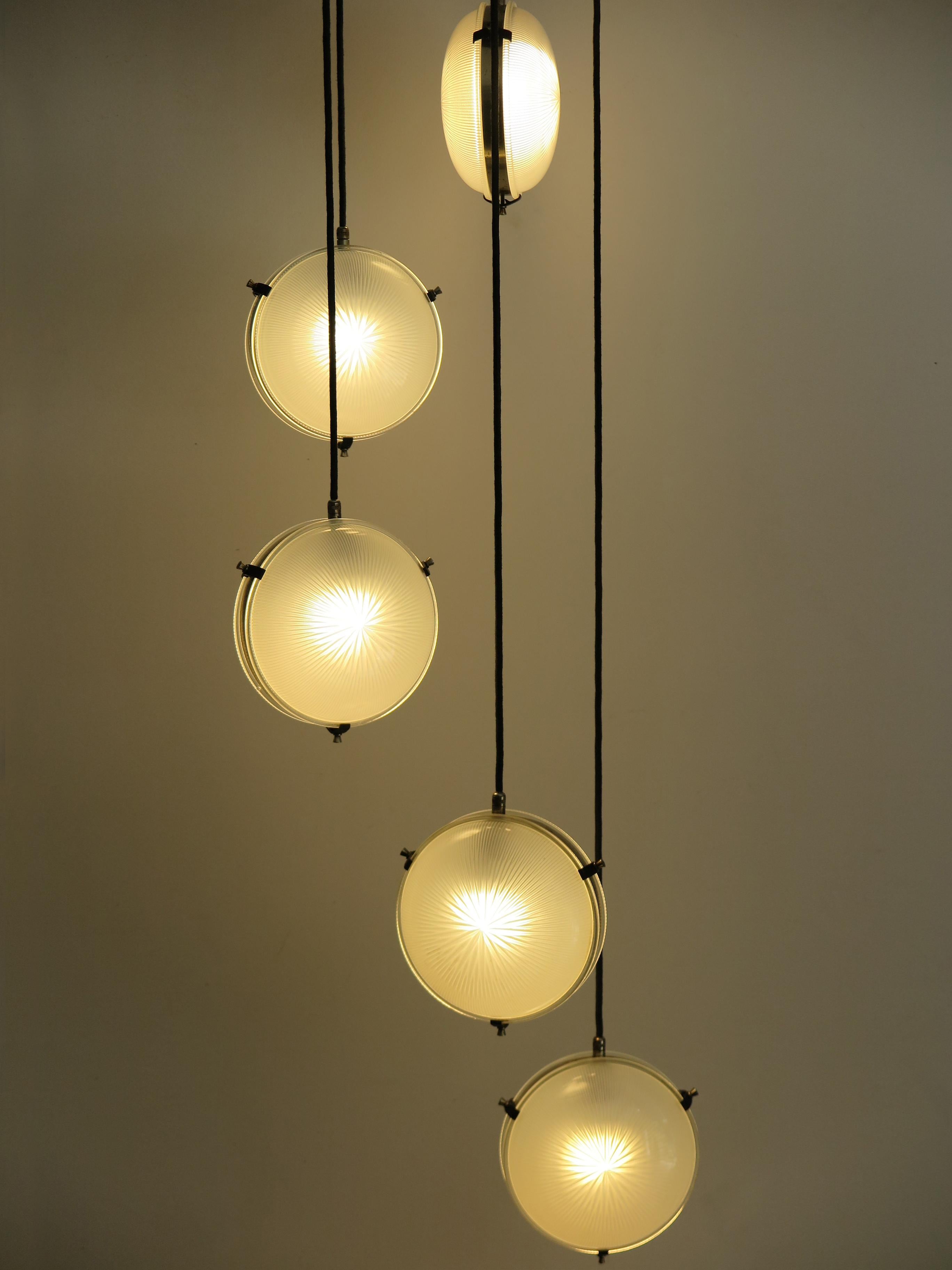 Sergio Mazza for Artemide Italian Mid-Century Modern Glass Pendant Lamp, 1960s For Sale 1