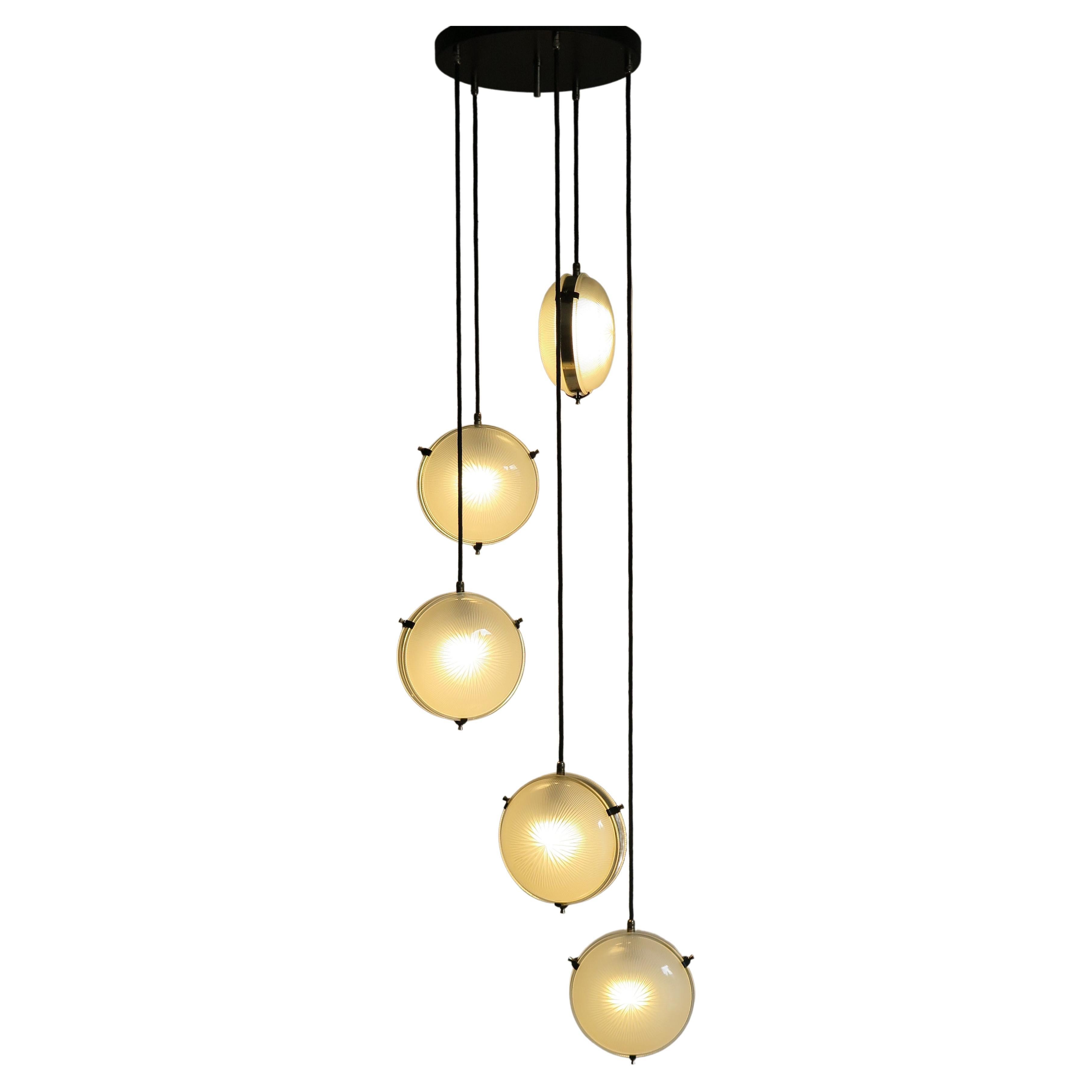 Sergio Mazza for Artemide Italian Mid-Century Modern Glass Pendant Lamp, 1960s