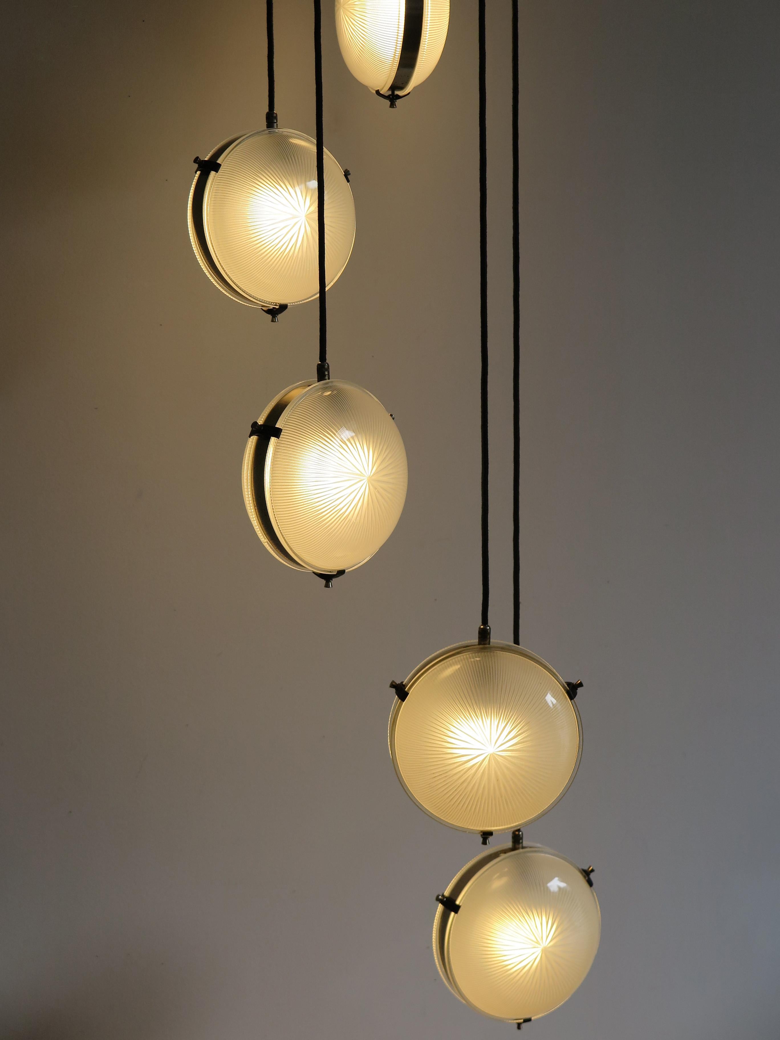 Sergio Mazza for Artemide Italian Mid-Century Modern Glass Pendant Lamp, 1960s In Good Condition In Reggio Emilia, IT