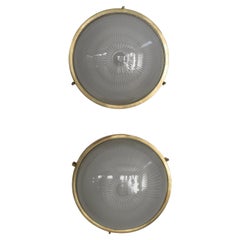 Sergio Mazza für Artemide Midcentury Messing Glas Wandleuchten Sigma Modell 1960s