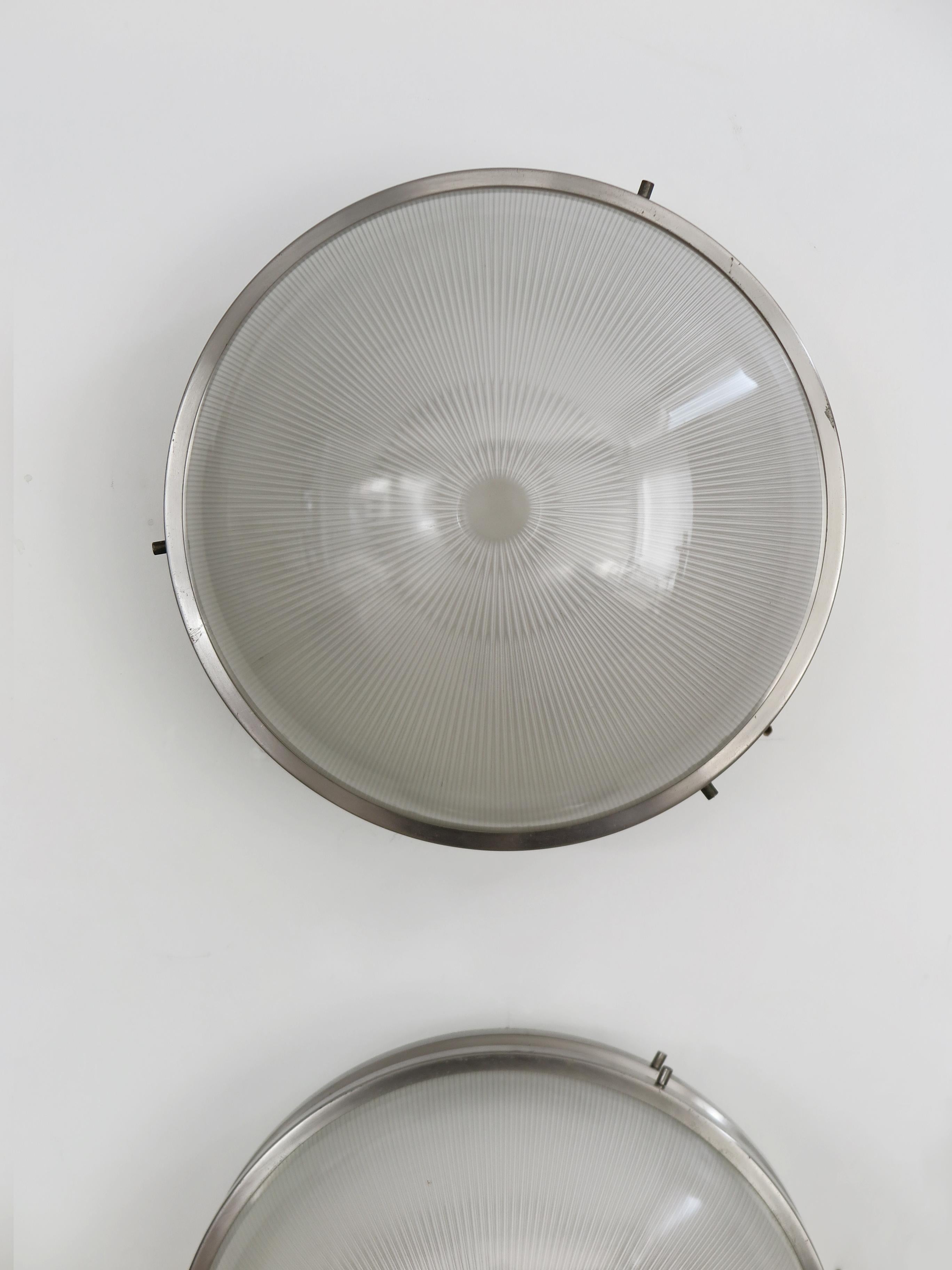 Metallo Sergio Mazza per Artemide Lampade da parete in metallo e vetro del Medioevo Sigma Model 1960s