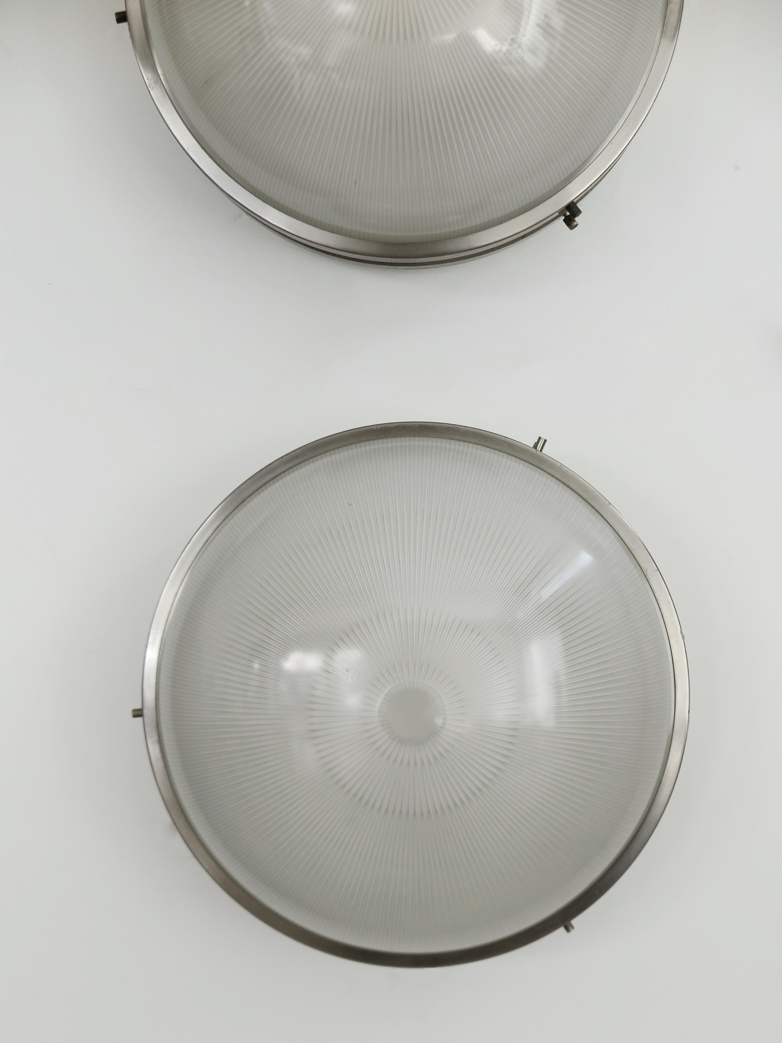 Sergio Mazza per Artemide Lampade da parete in metallo e vetro del Medioevo Sigma Model 1960s 1