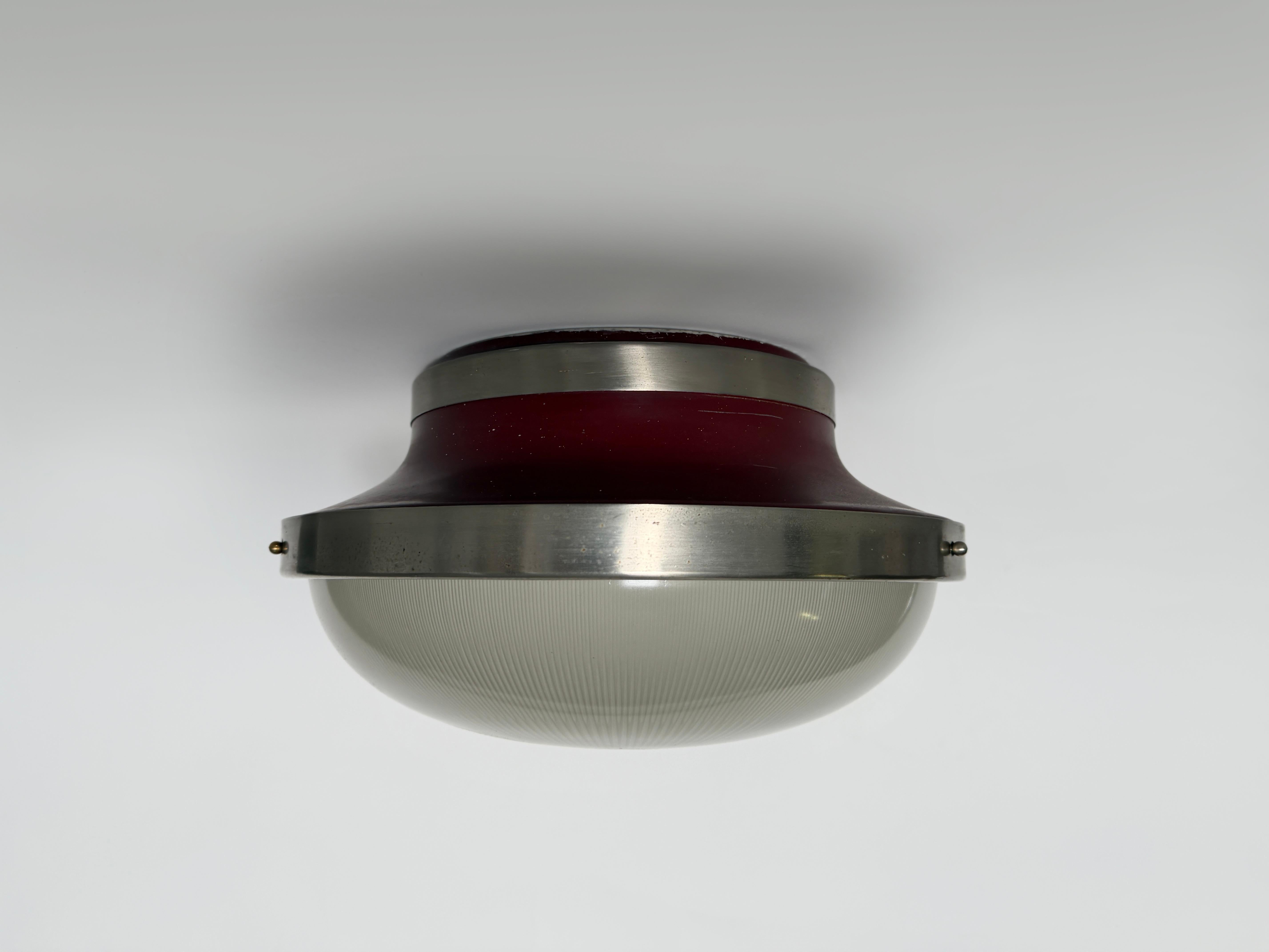 Enameled Sergio Mazza fro Artemide flush mount ceiling light, Italy circa 1960s