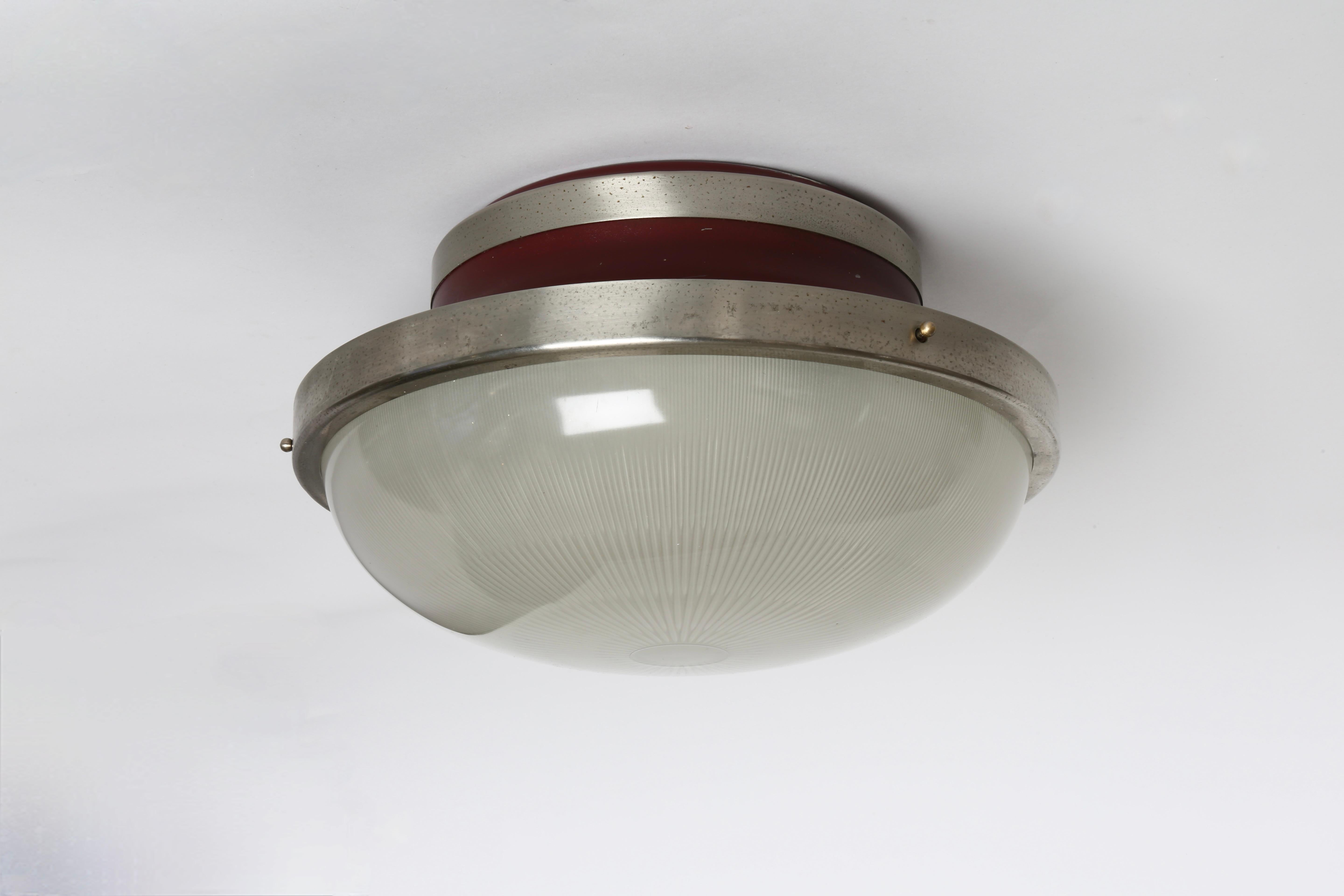 Mid-Century Modern Sergio Mazza fro Artemide flush mount ceiling light, Italy circa 1960s