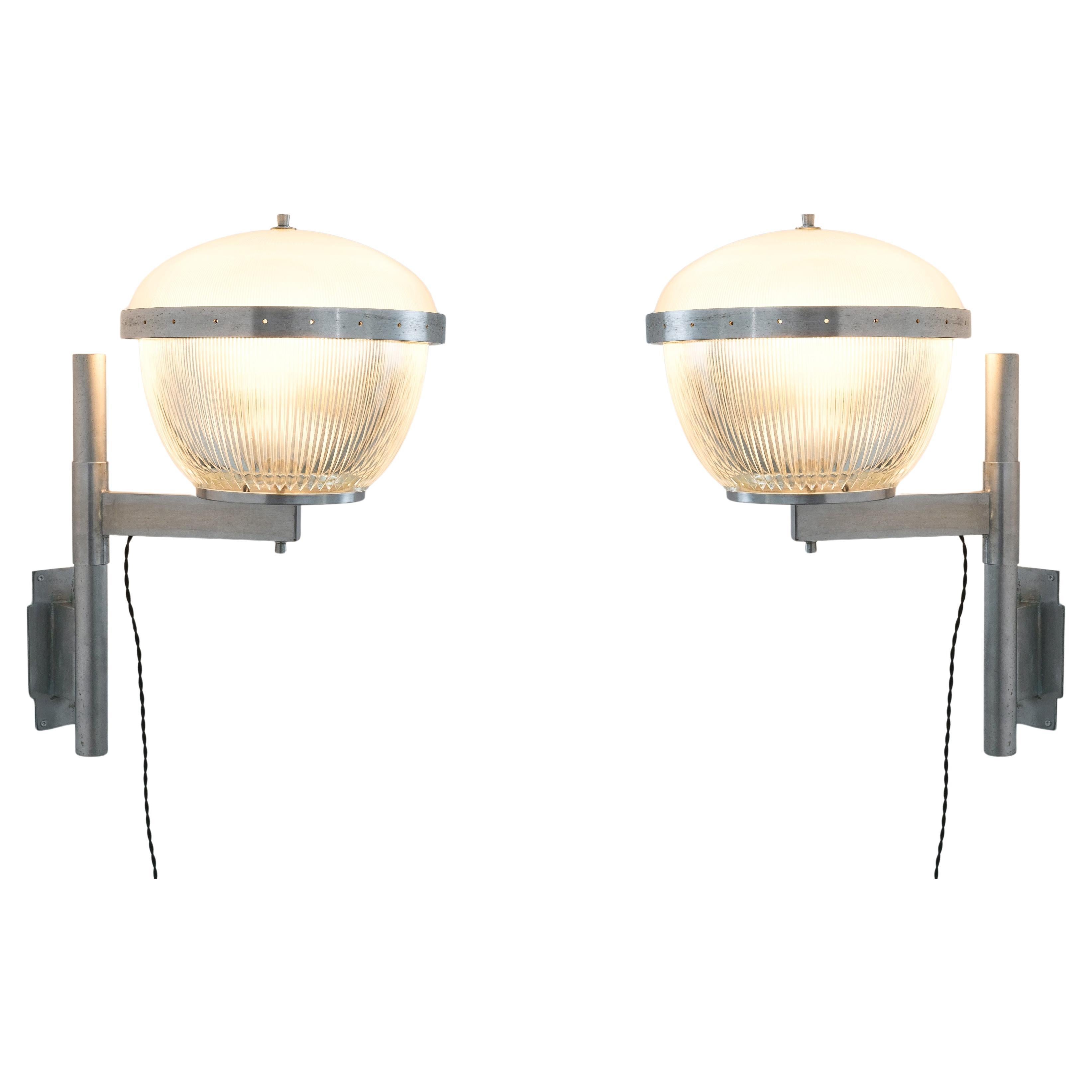 Sergio Mazza Gamma Sconces Wall Lights Artemide 6 Pieces, Midcentury