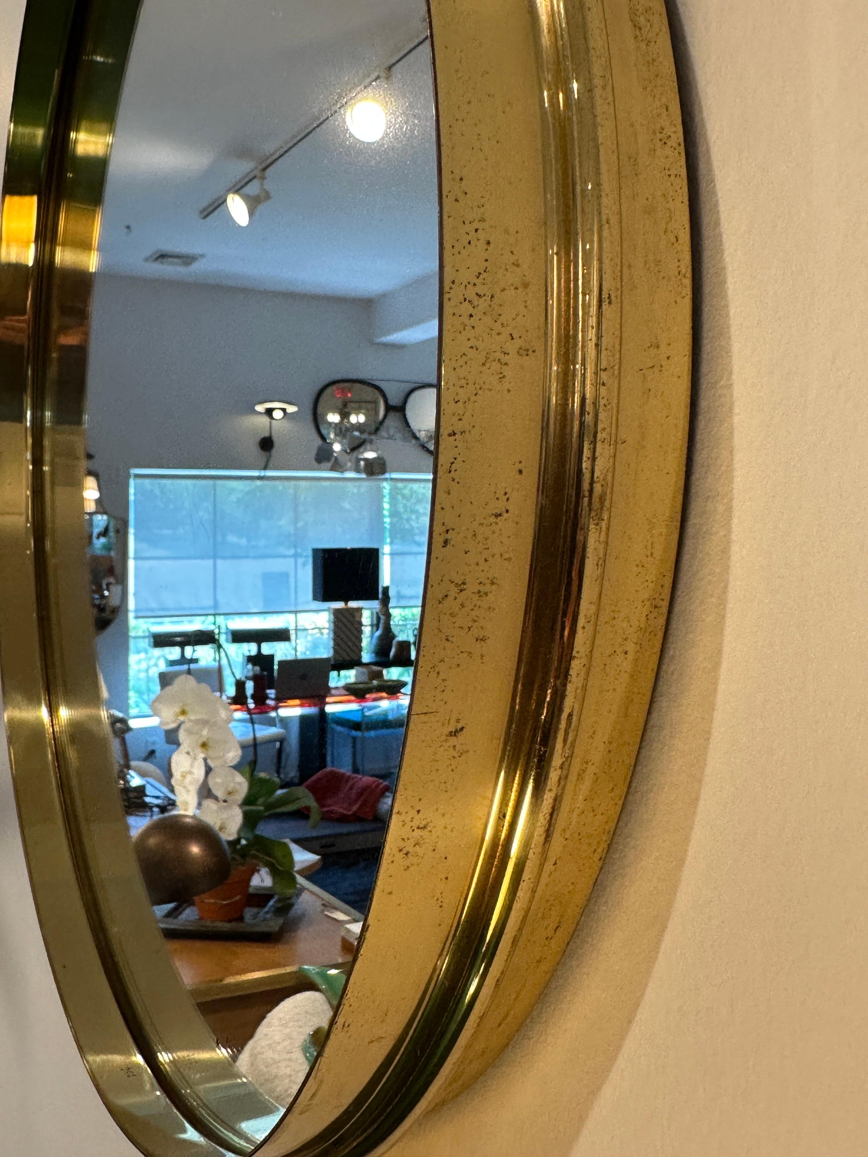 Sergio Mazza Italian 1960's Brass Strap Mirror For Sale 2
