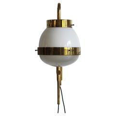 Sergio Mazza Italian Glass Brass Wall Lamp or Sconce "Delta" for Artemide, 1960