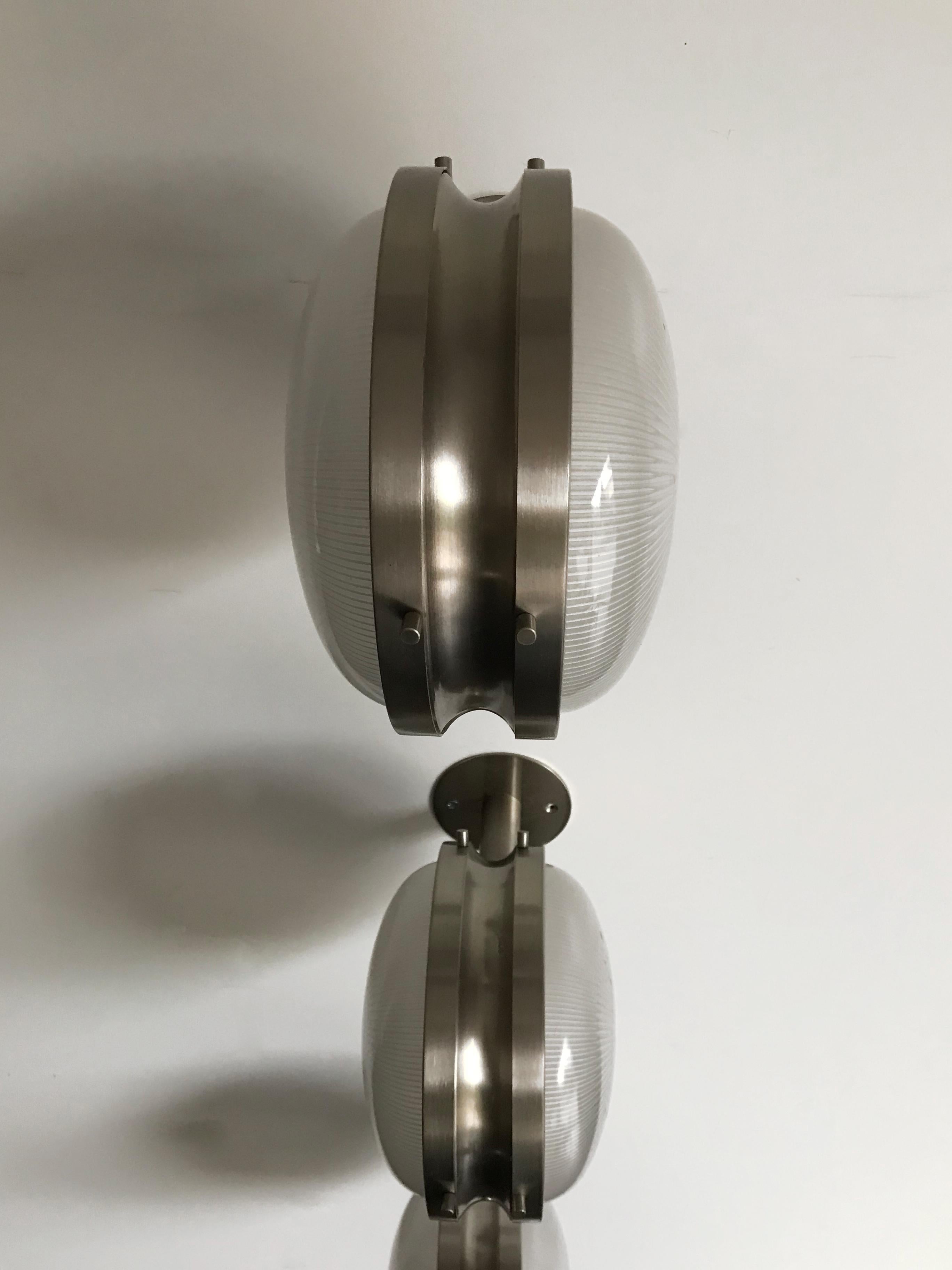 Metal Sergio Mazza Italian Glass Sconces Wall Lamps for Artemide 