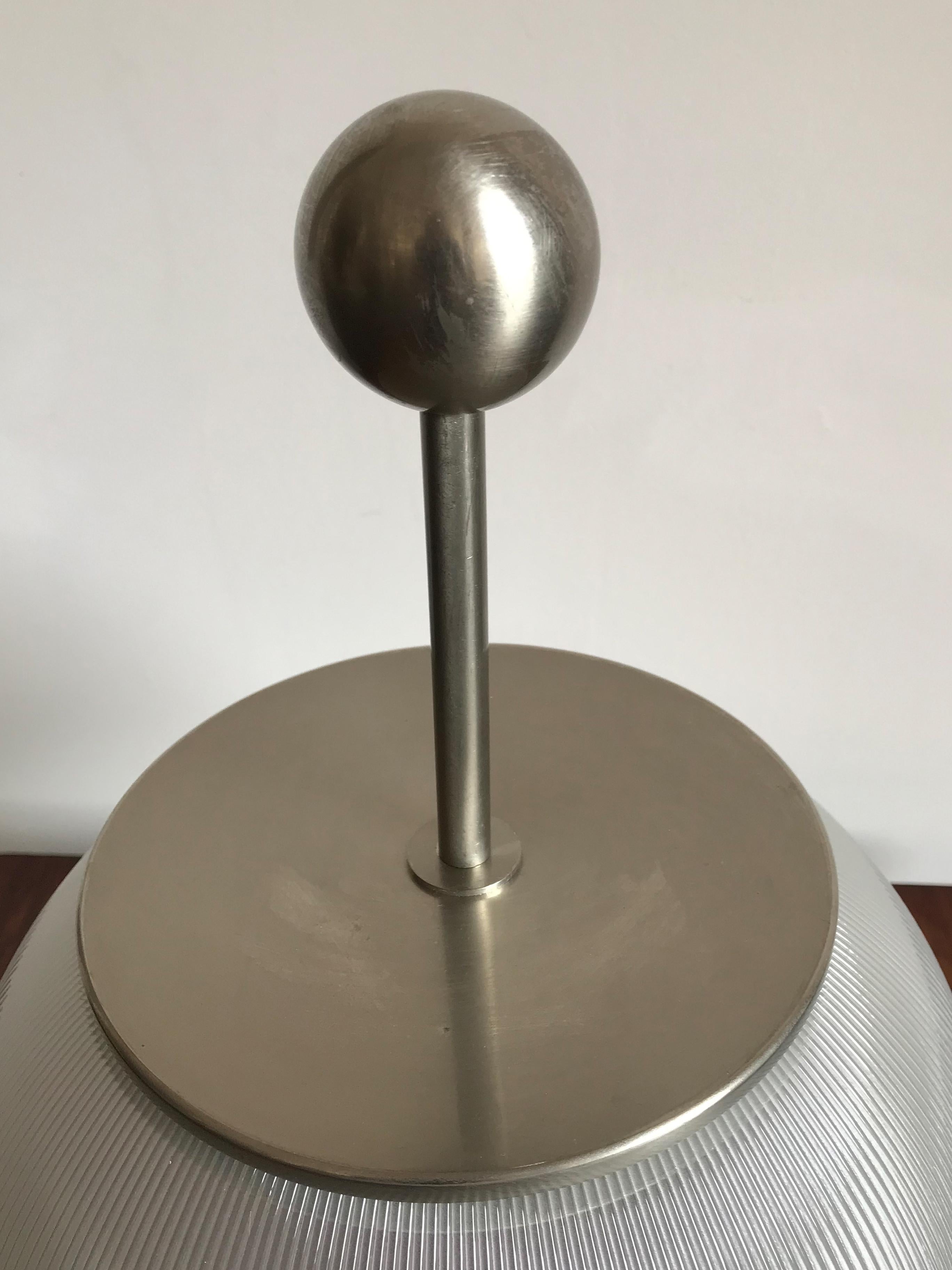 Mid-20th Century Sergio Mazza Italian Glass Wood Table Lamp for Artemide Model Alfa, 1960s