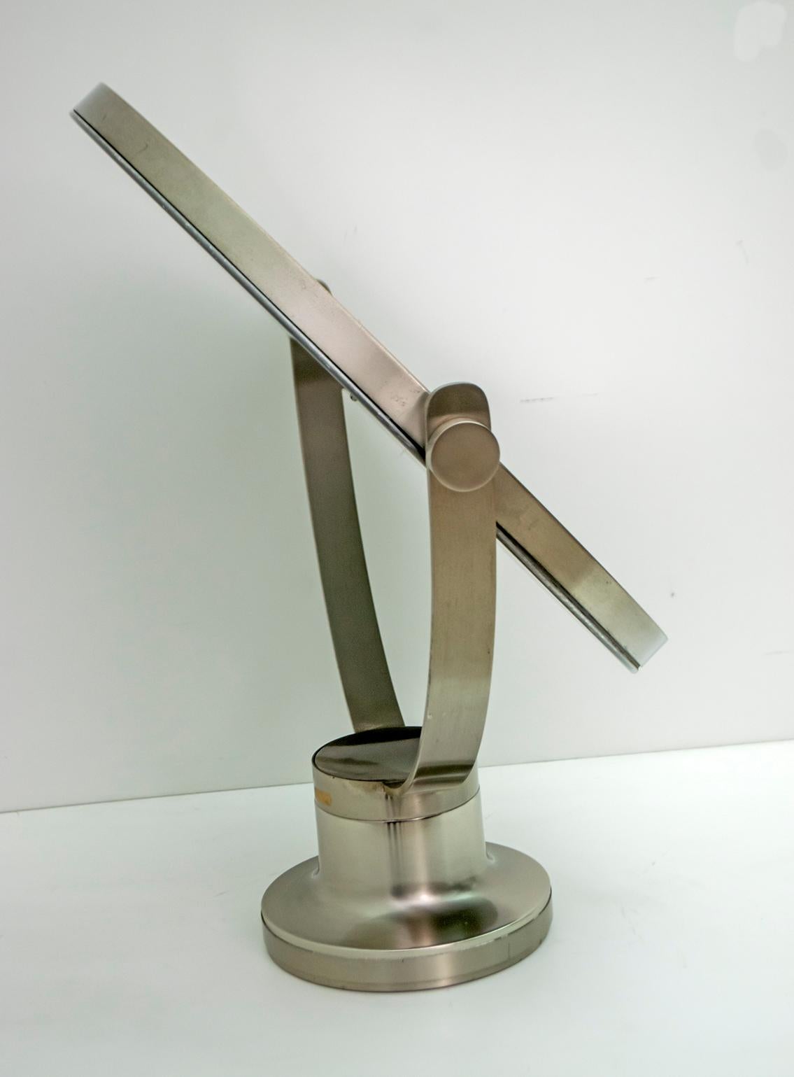 Sergio Mazza Mid-Century Modern Italian Metal Nickel Plated Table Mirror, 1970s For Sale 1