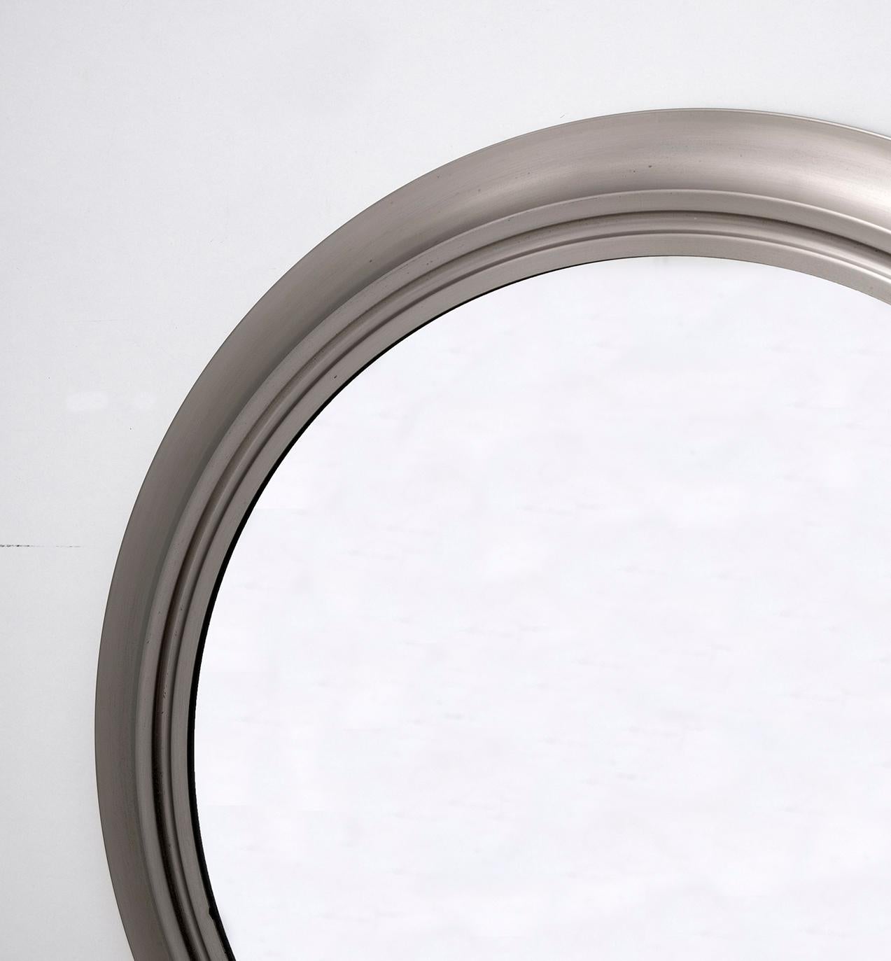 Aluminum Sergio Mazza Mid-Century Modern Italian Round Mirror 