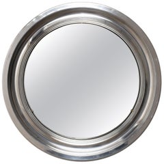 Sergio Mazza miroir rond italien en aluminium du milieu du siècle dernier de style Artemide, années 1960