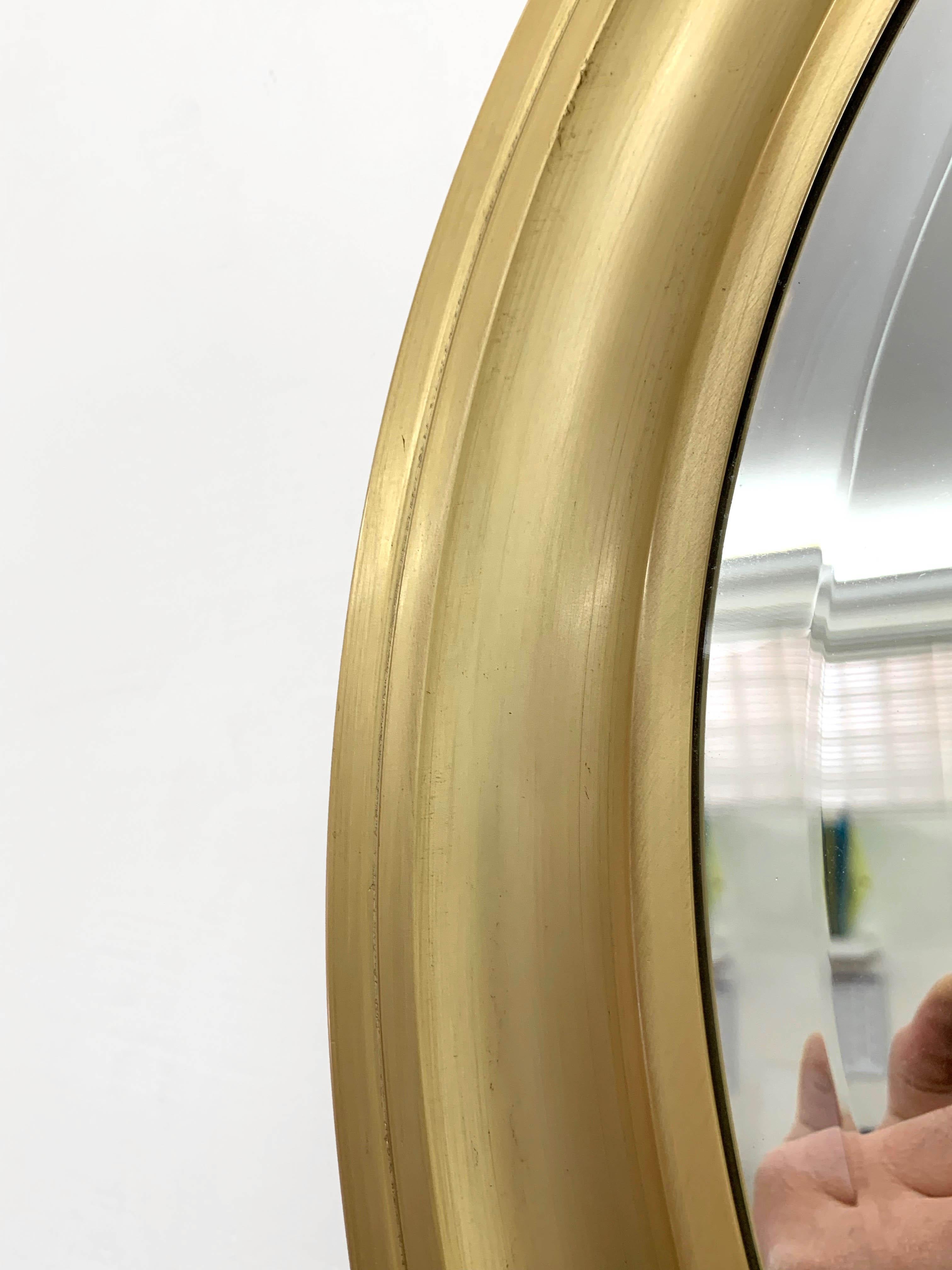 Sergio Mazza Midcentury Golden Aluminum Italian Round Mirror for Artemide, 1960s For Sale 4