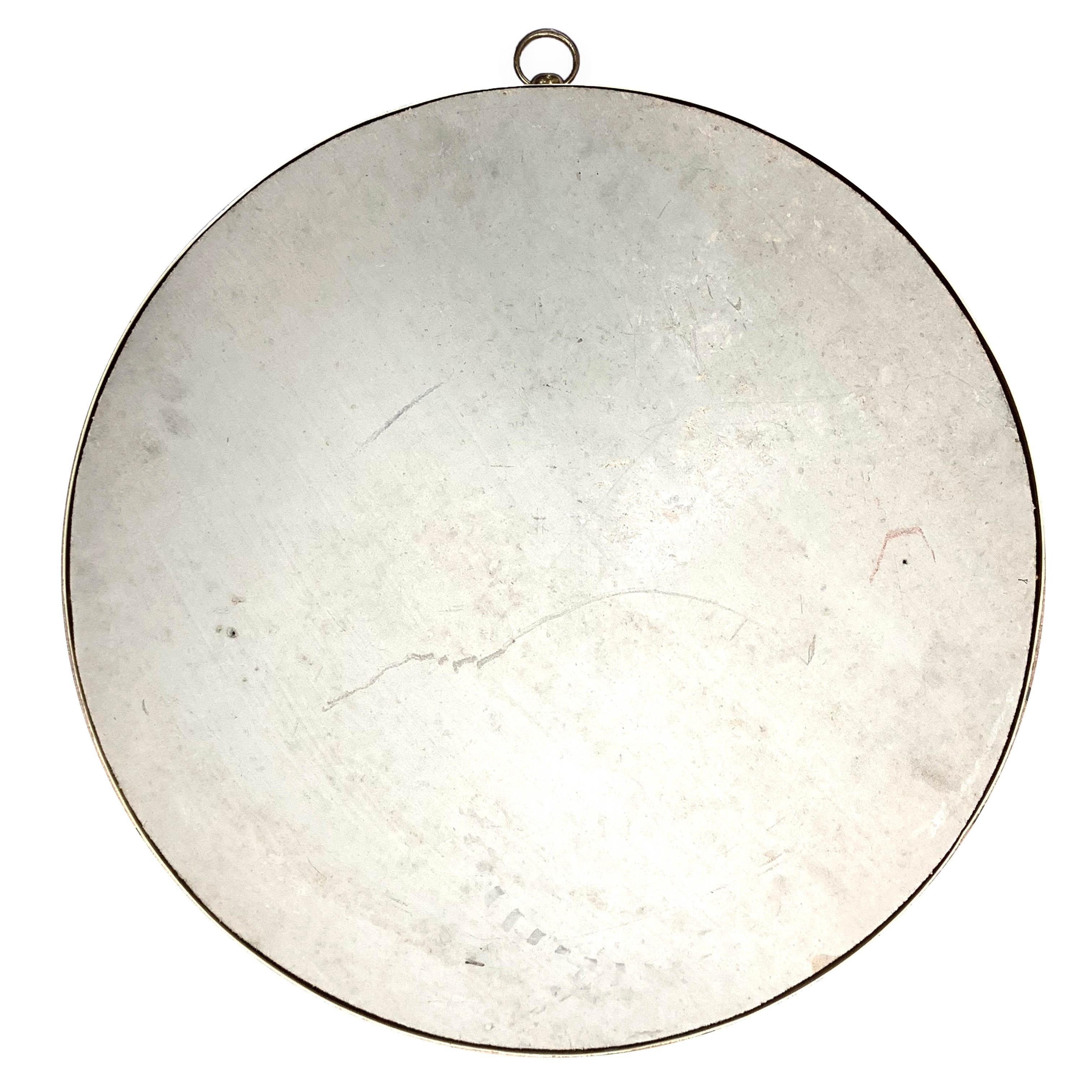 Sergio Mazza Midcentury Golden Aluminum Italian Round Mirror for Artemide, 1960s For Sale 8