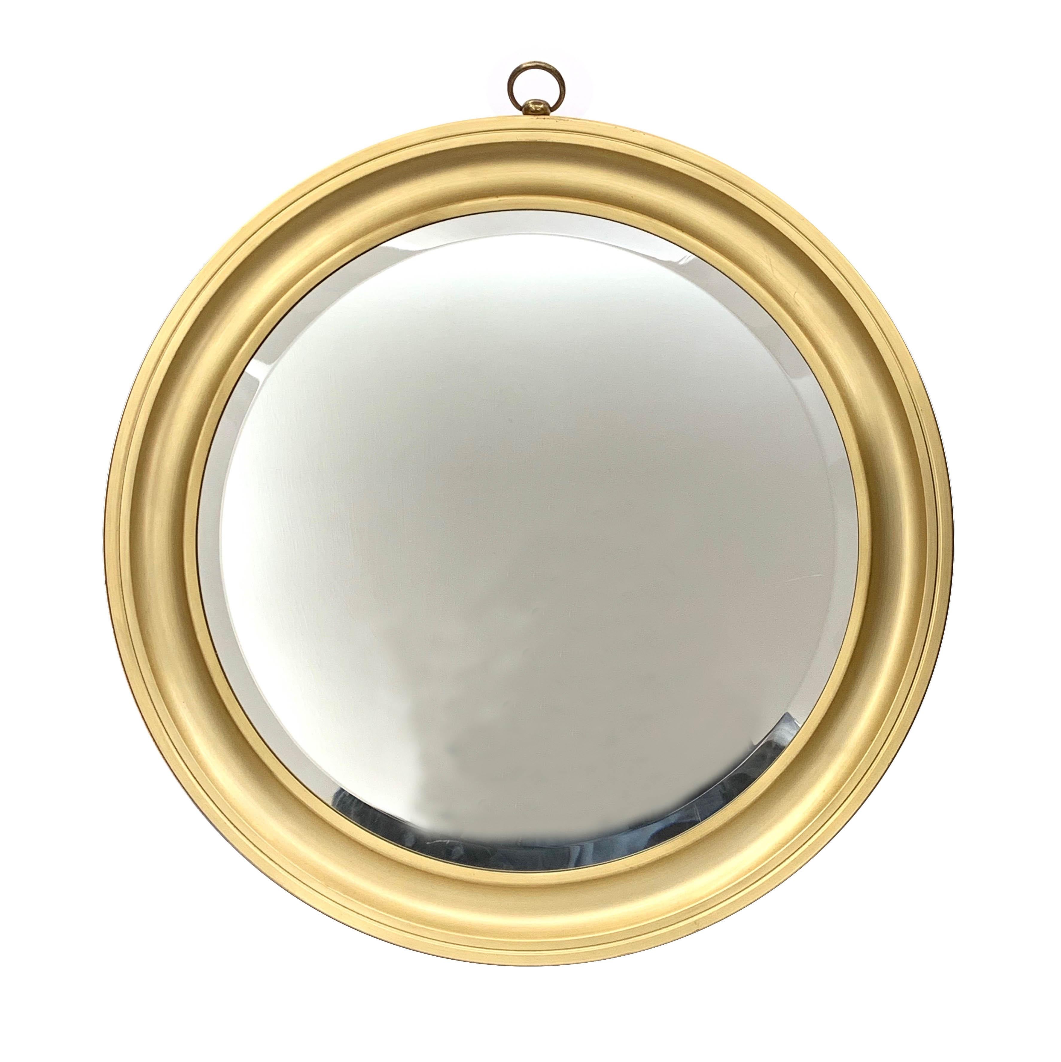 Sergio Mazza Midcentury Golden Aluminum Italian Round Mirror for Artemide, 1960s In Good Condition For Sale In Roma, IT