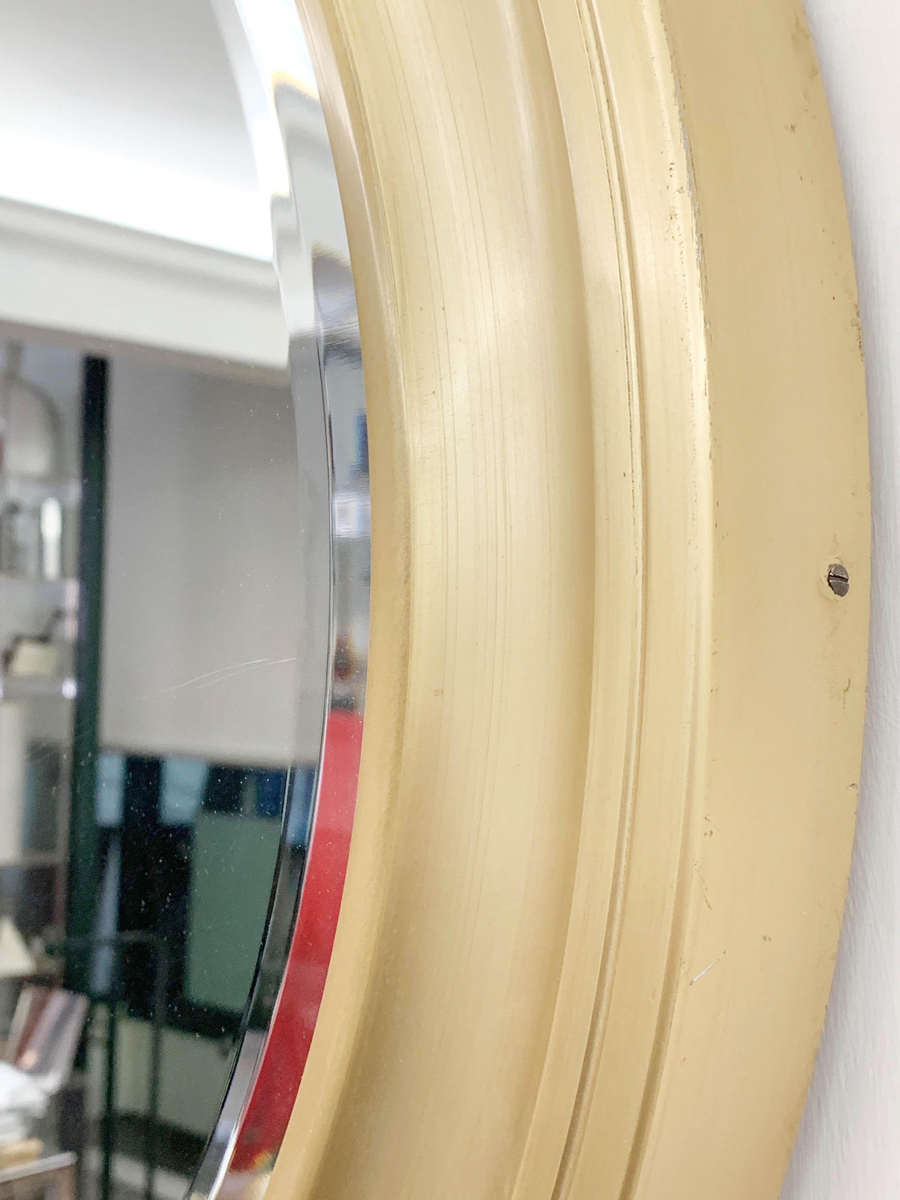 Sergio Mazza Midcentury Golden Aluminum Italian Round Mirror for Artemide, 1960s For Sale 2