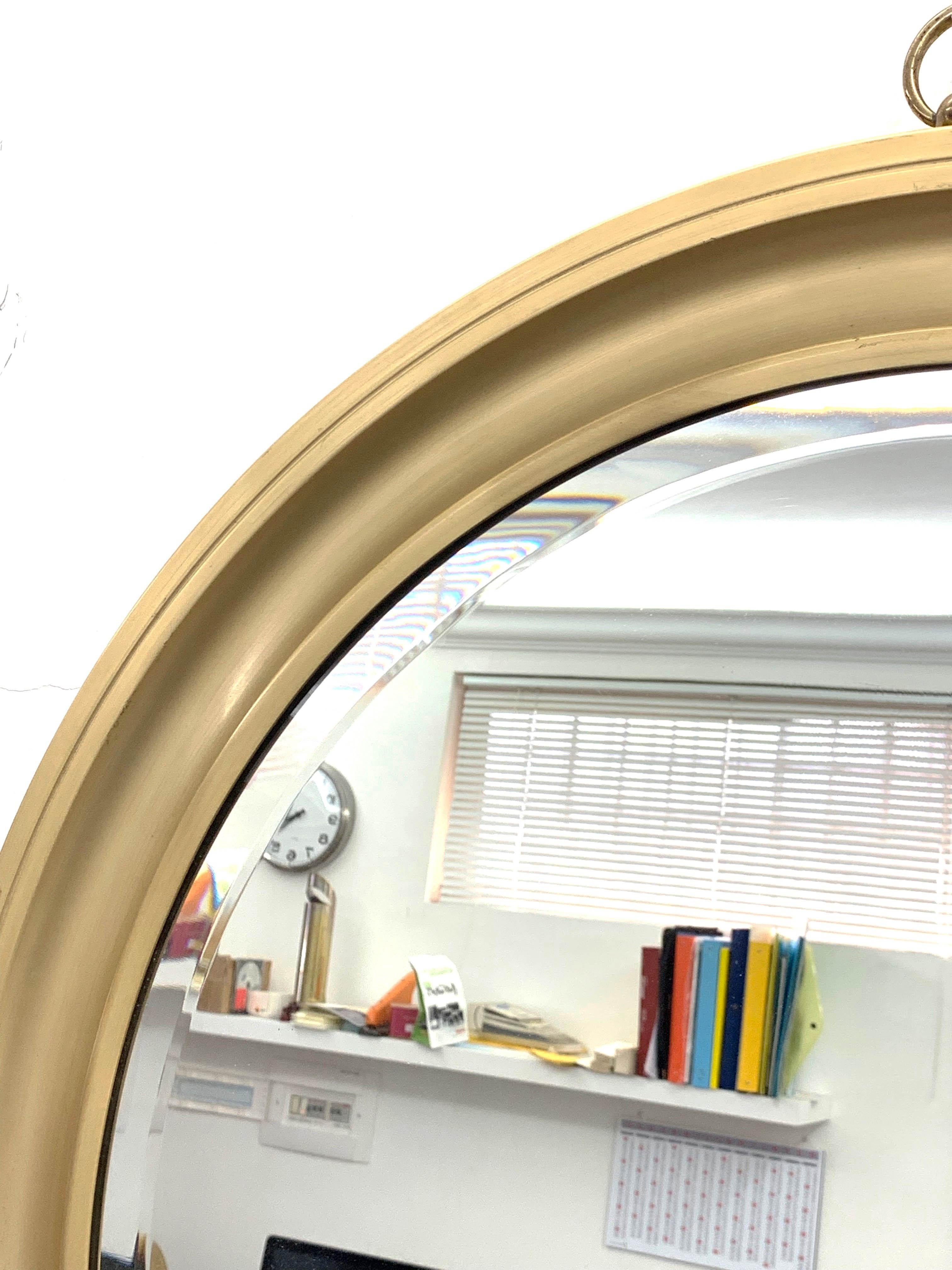 Sergio Mazza Midcentury Golden Aluminum Italian Round Mirror for Artemide, 1960s For Sale 3