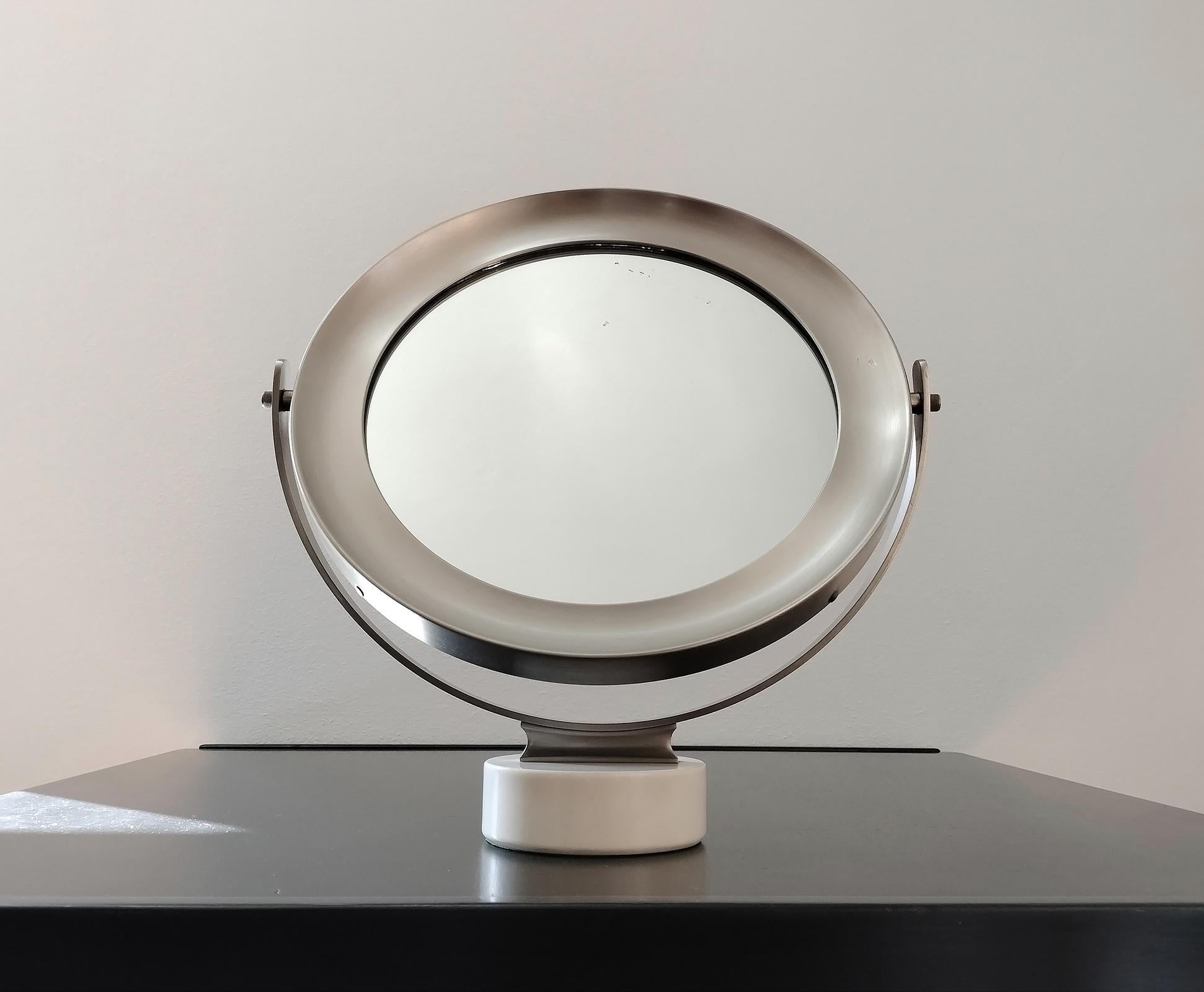 Mid-Century Modern Sergio Mazza Narciso Table Mirror by Artemide 1970s For Sale