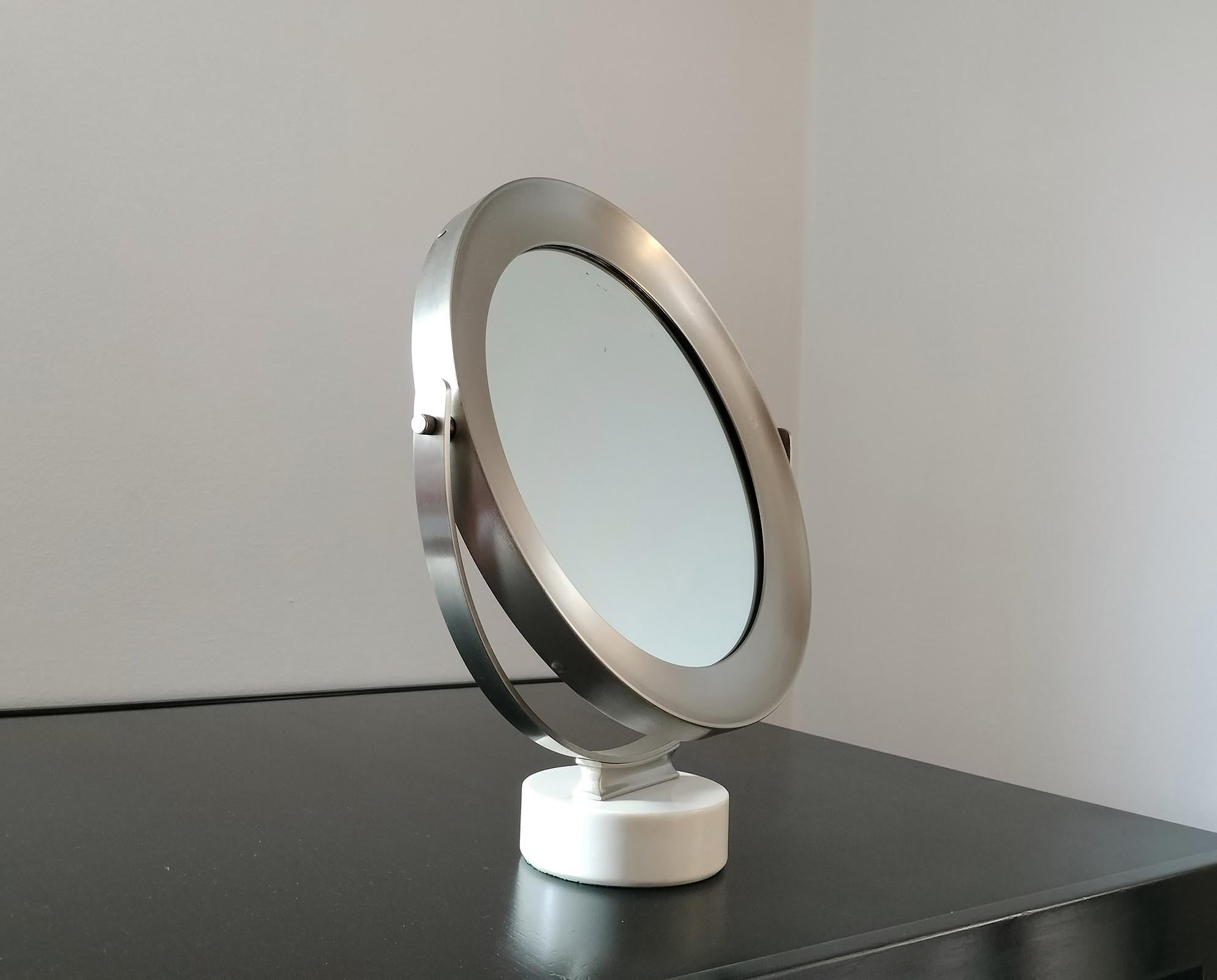 Plated Sergio Mazza Narciso Table Mirror by Artemide 1970s For Sale