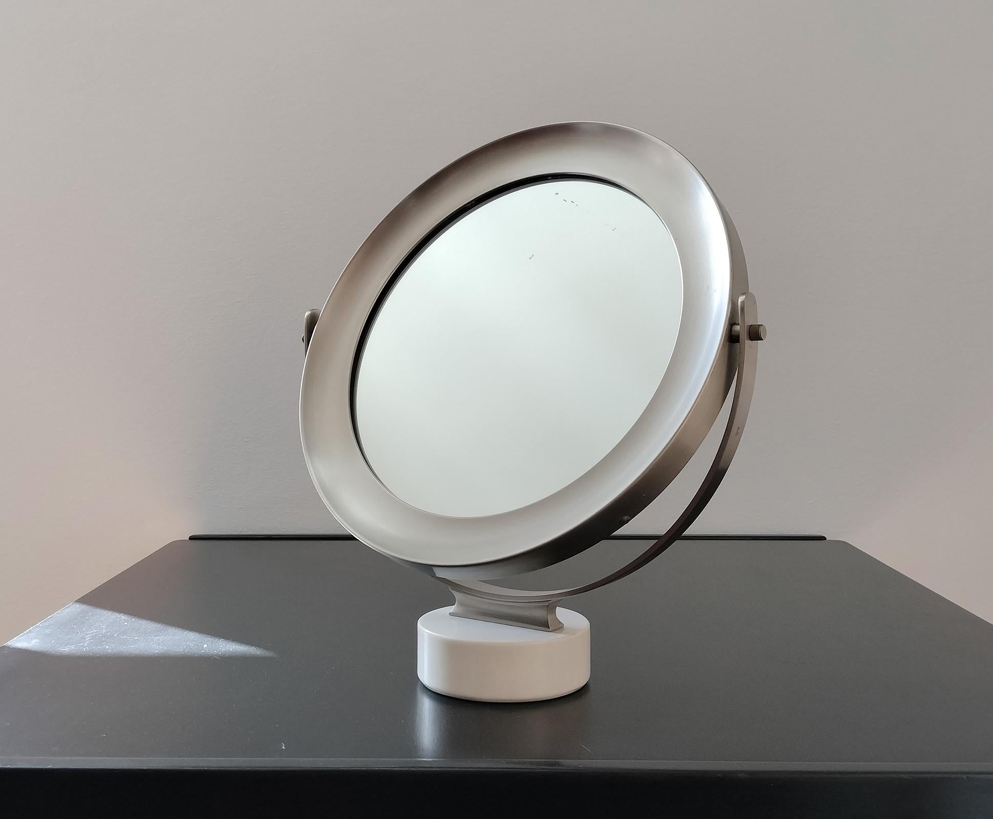 Brass Sergio Mazza Narciso Table Mirror by Artemide 1970s For Sale