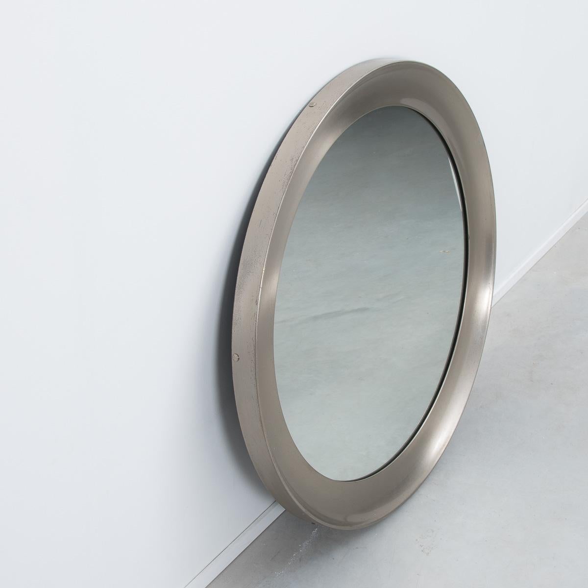 Italian Sergio Mazza Narcisso Round Nickel Mirror Artemide, Italy, 1960