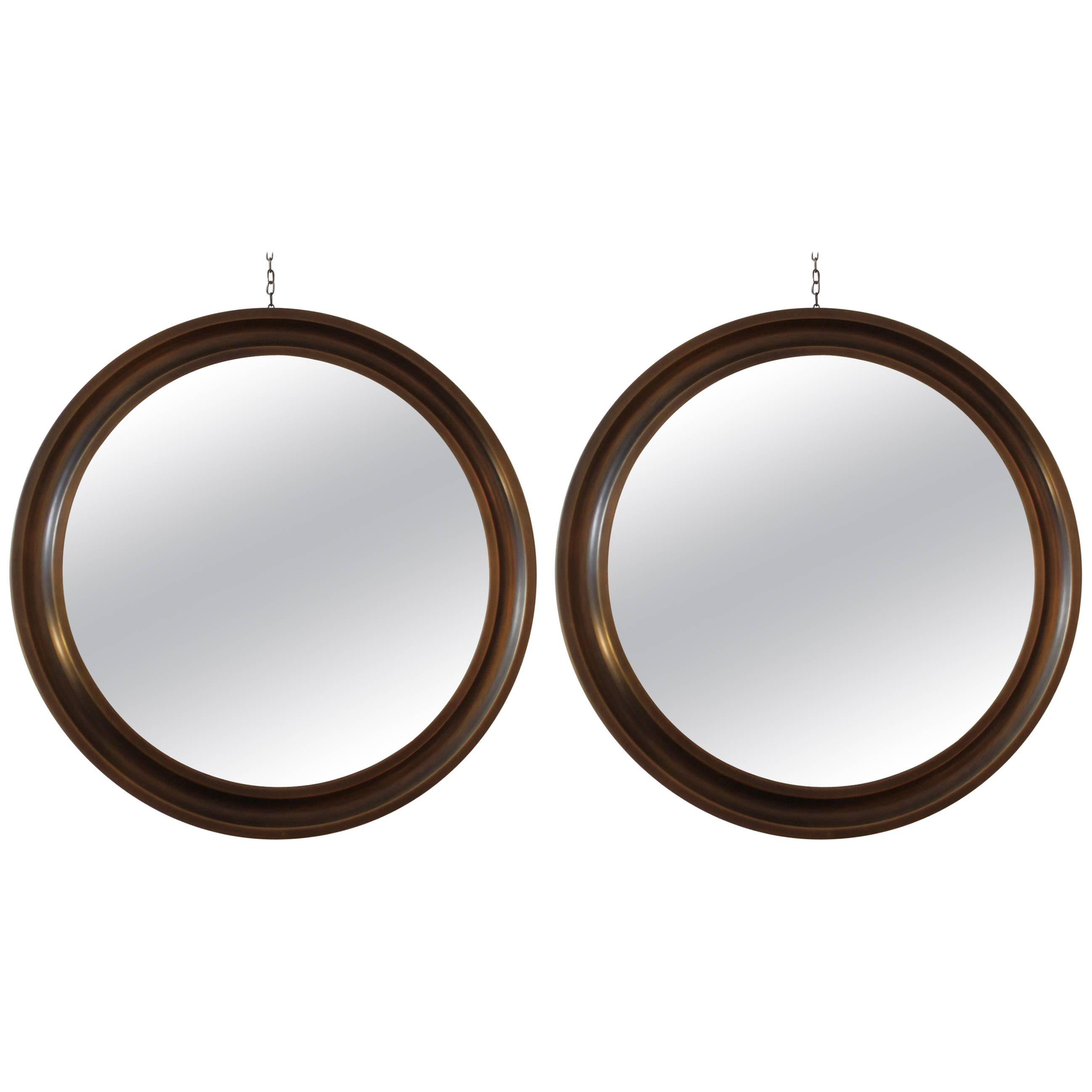 Sergio Mazza Pair of Brass Mirrors