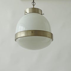 Sergio Mazza Pair of Large Delta Ceiling Lamps for Artemide, Italy 1960s