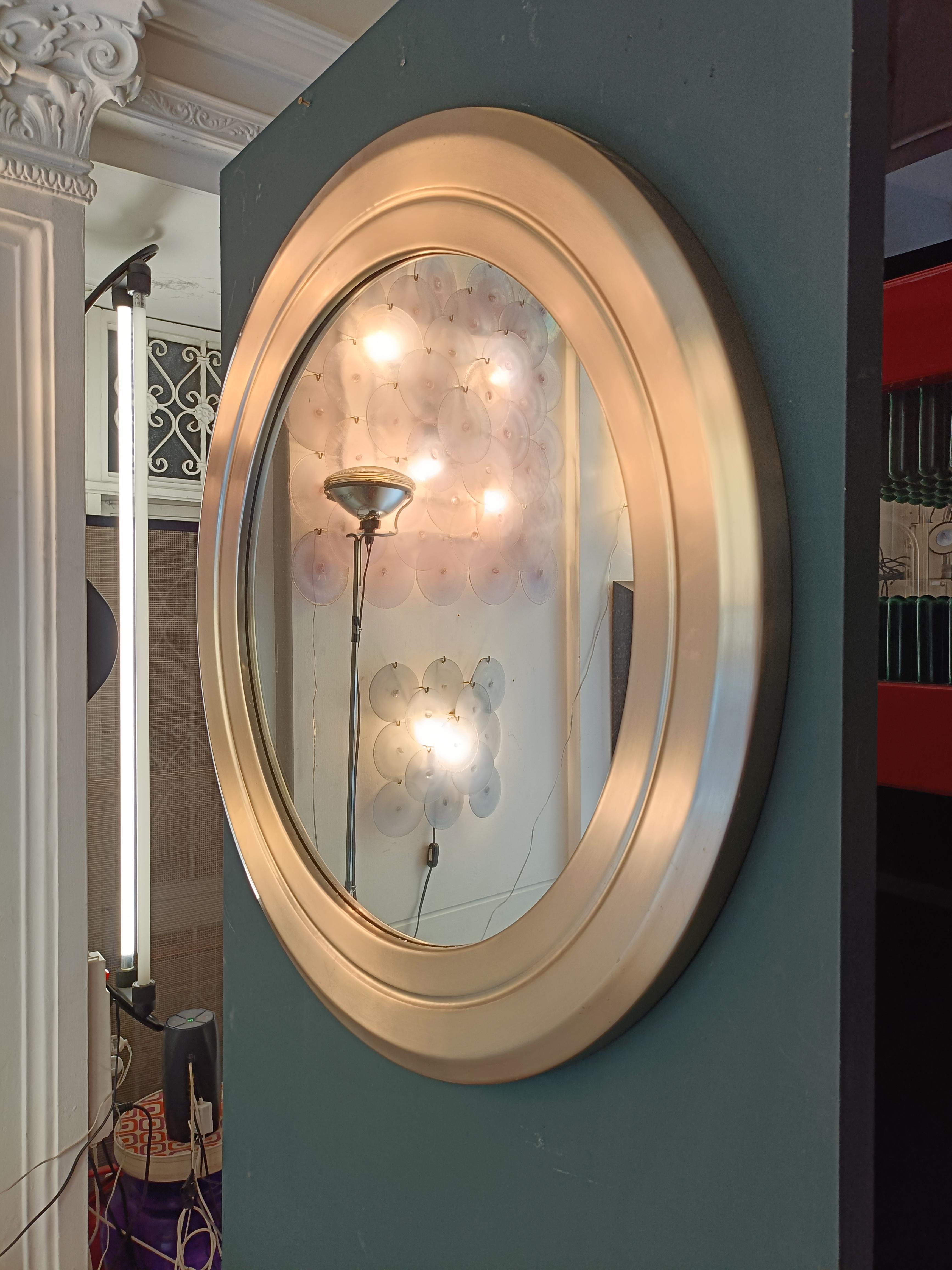 Mid-Century Modern Sergio Mazza pour Artemide Miroir mural rond 