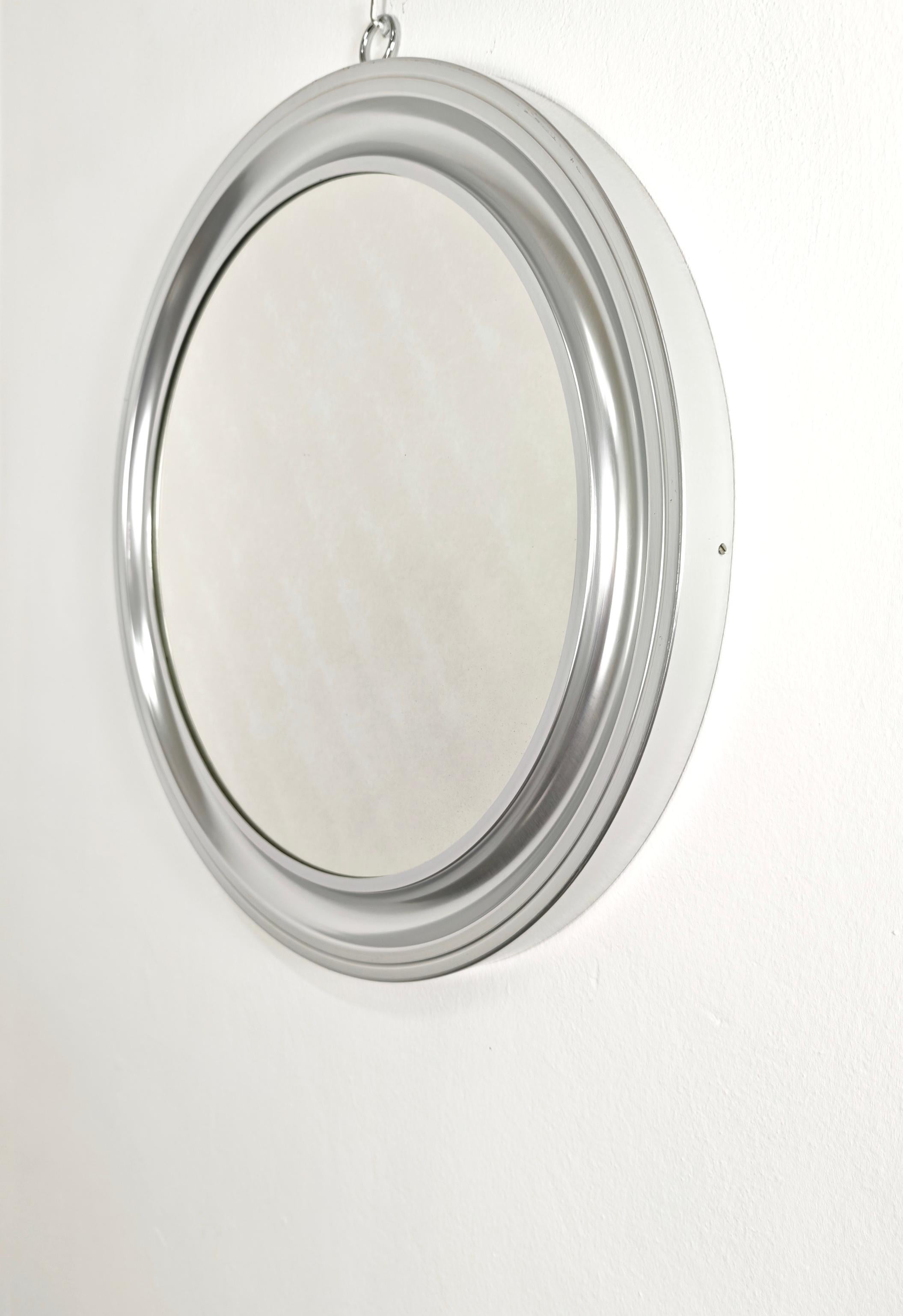 Sergio Mazza, miroir mural rond en aluminium du milieu du siècle pour Artemide, Italie, années 1960/70 en vente 5