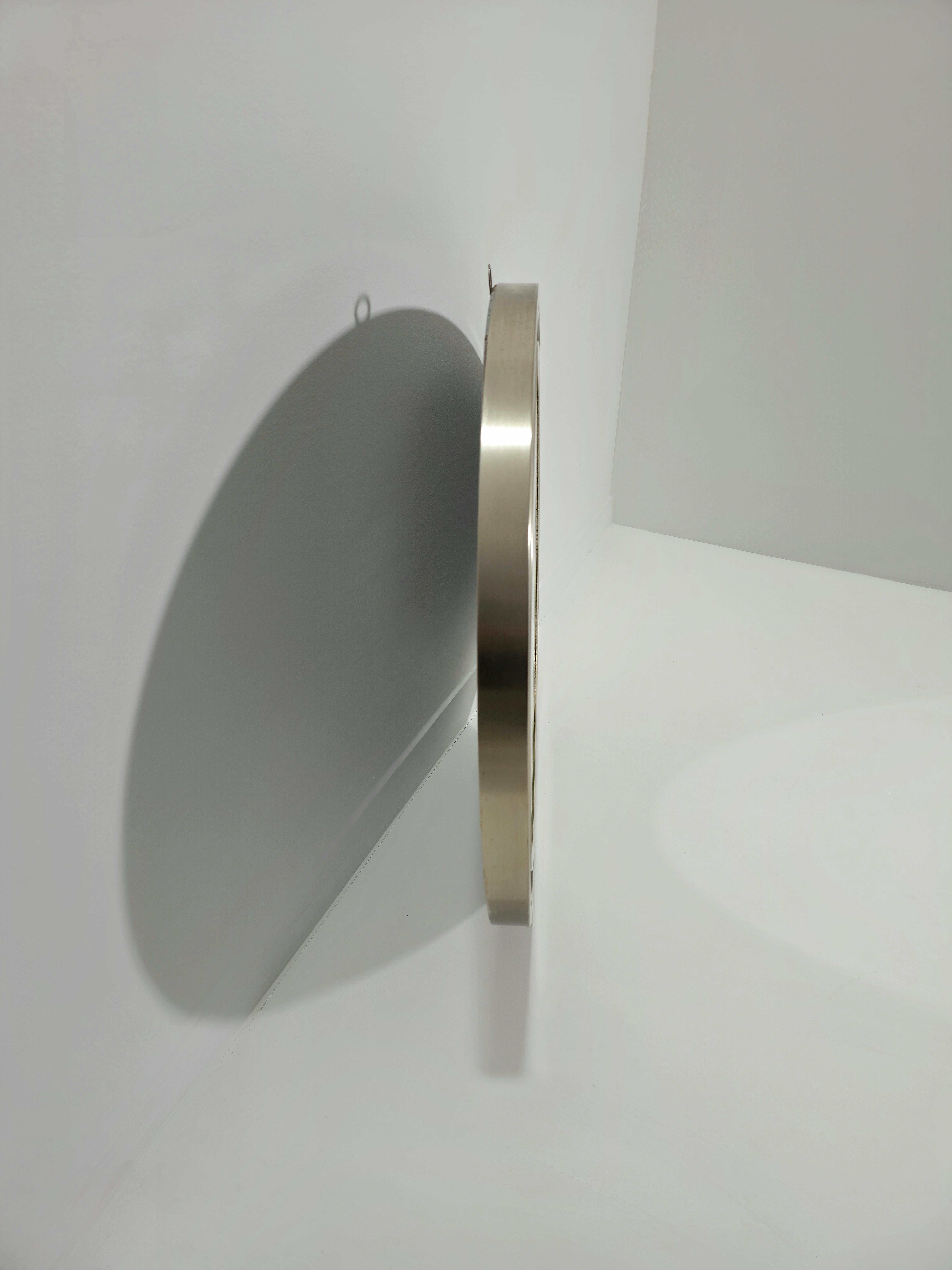 Mid-Century Modern Sergio Mazza Round Aluminum Mid-Century Wall Mirror for Artemide Italy 1960s