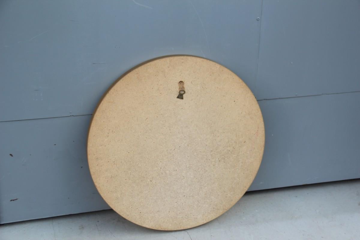 Sergio Mazza Round Mirror Golden Aluminum Italian Design 1960s Satin For Sale 2