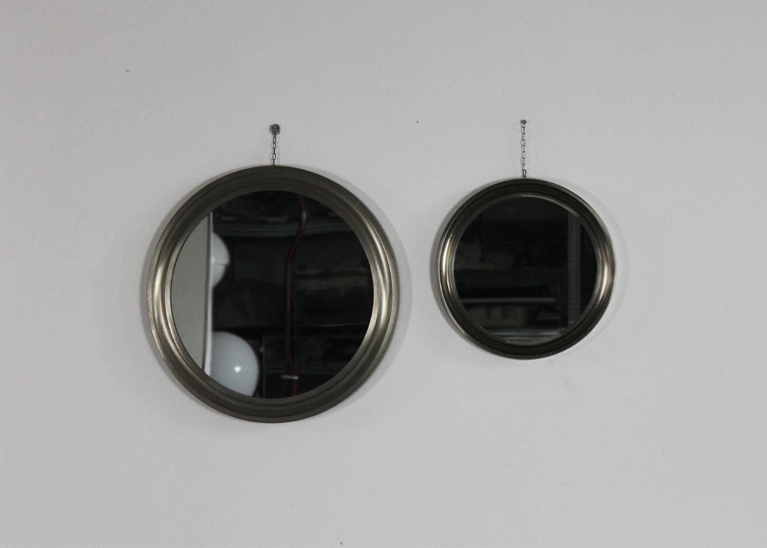 Sergio Mazza Set of Two Narciso Wall Mirrors with Brass Frame by Artemide 1960s In Good Condition For Sale In Montecatini Terme, IT