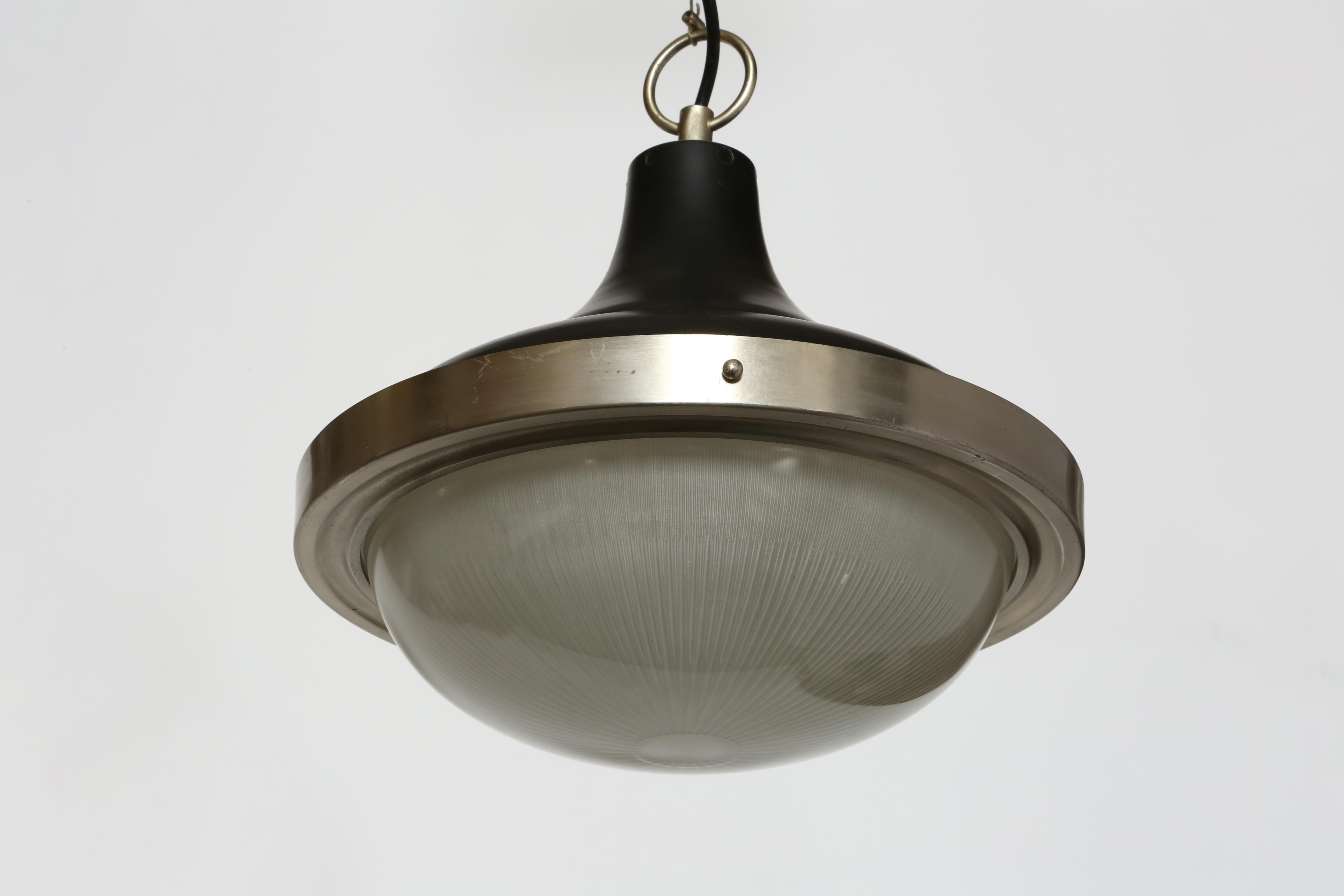 Enameled Sergio Mazza style ceiling pendants, a pair Italy circa 1960s For Sale